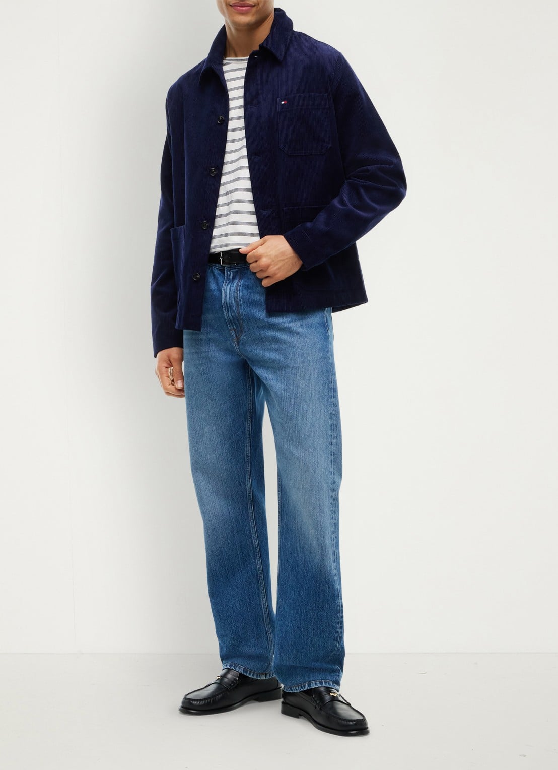 Tommy Hilfiger T-shirt met streepprint - voorkant 4 wit