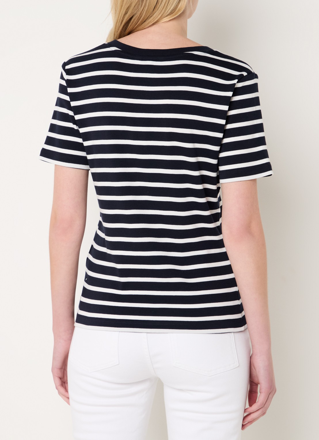 Tommy Hilfiger T-shirt met V-hals - achterkant 5 blauw