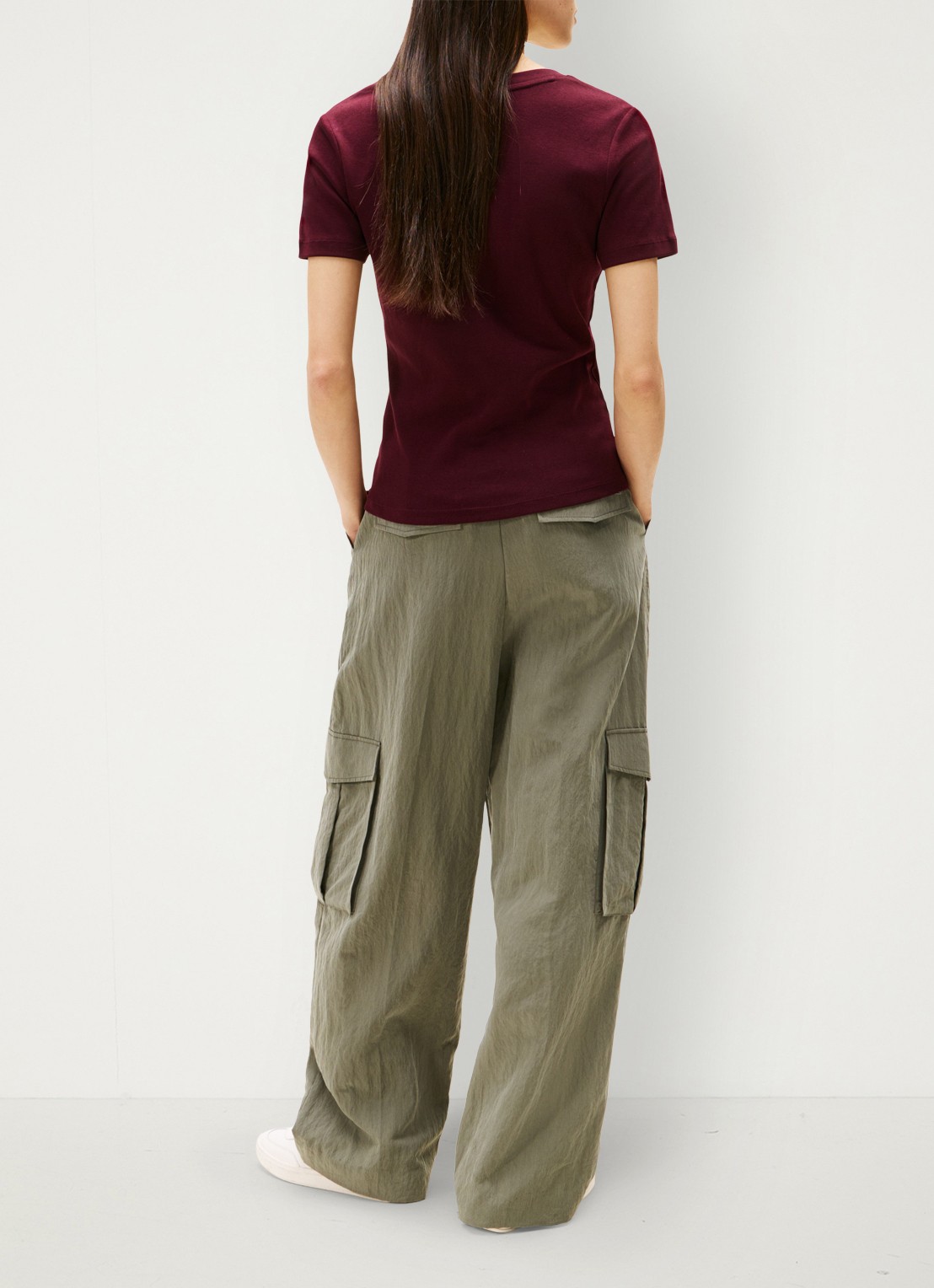 Tommy Hilfiger T-shirt met V-hals - detail 6 deep burgundy-xih / rood
