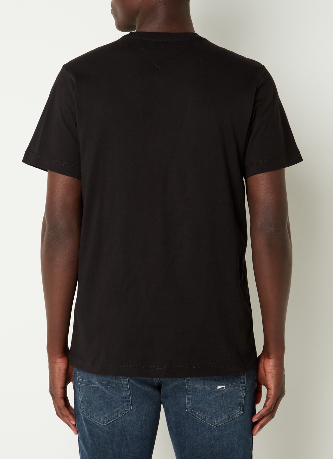 Tommy Hilfiger T-shirt van katoen met logo - achterkant zwart