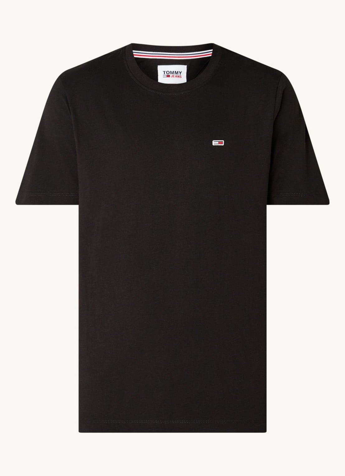 Tommy Hilfiger T-shirt van katoen met logo - voorkant 2 zwart