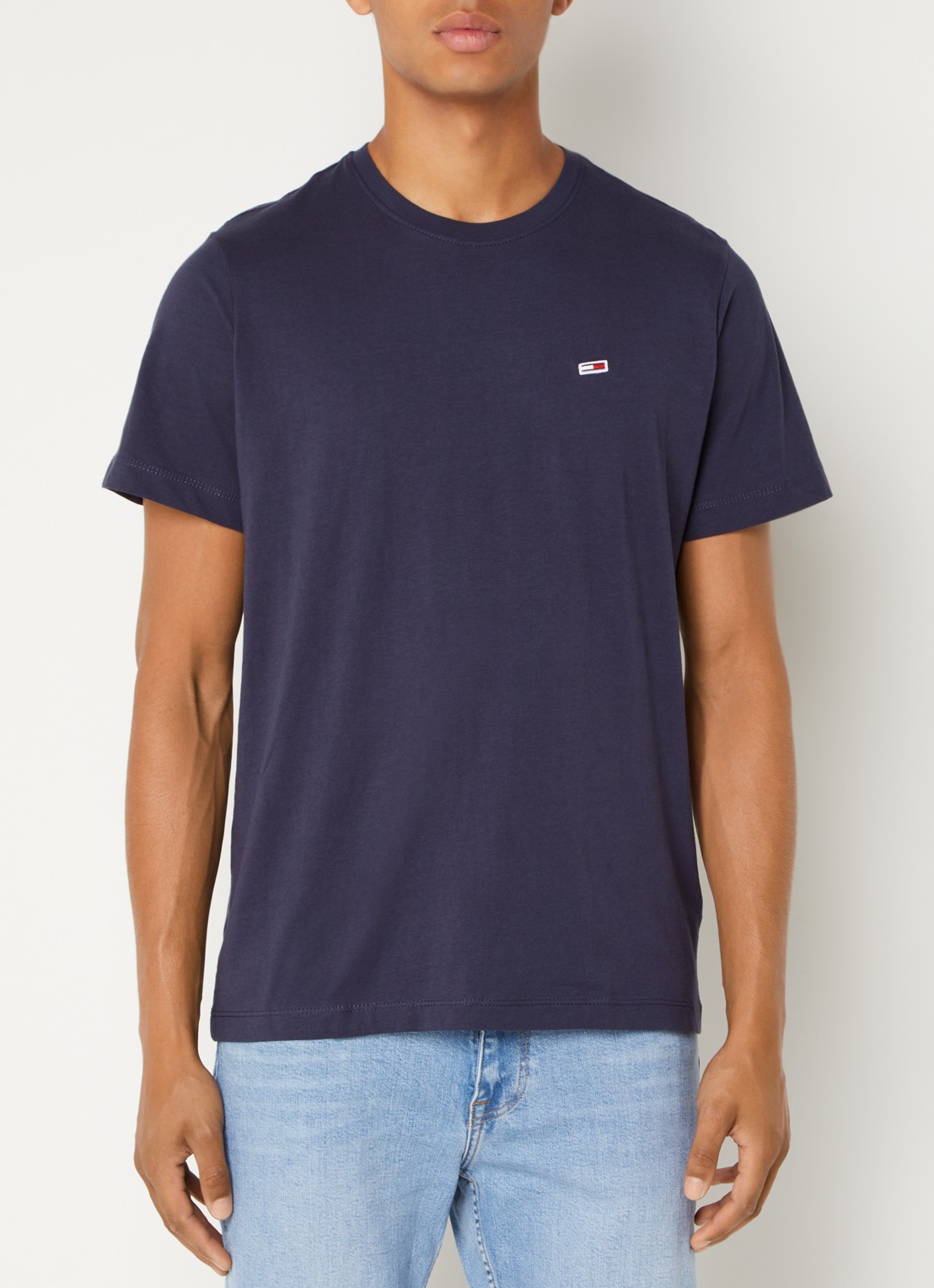 Tommy Hilfiger T-shirt van katoen met logo - detail 3 donkerblauw