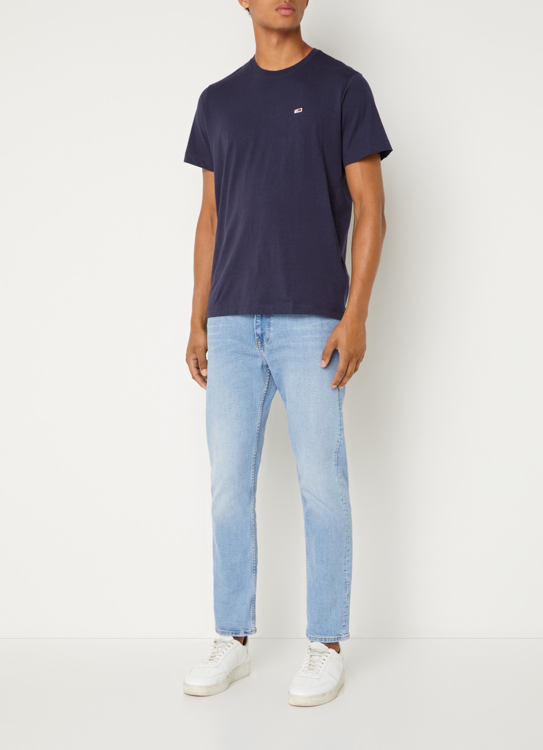 Tommy Hilfiger T-shirt van katoen met logo - voorkant 2 donkerblauw