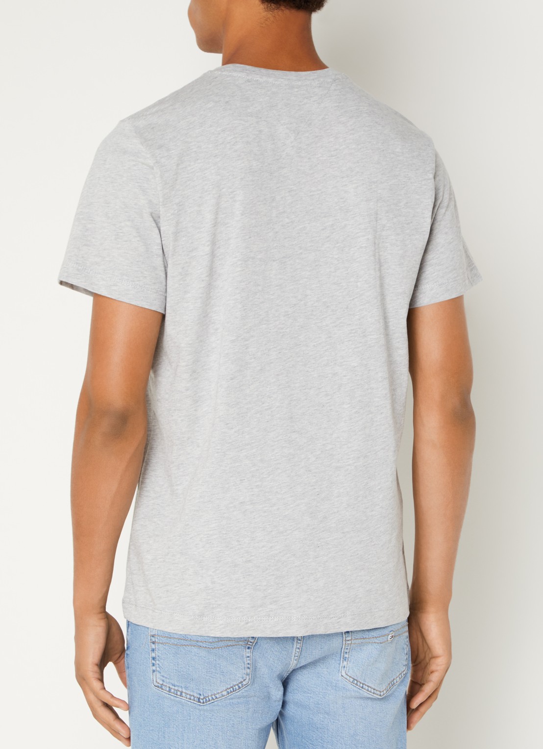 Tommy Hilfiger T-shirt van katoen met logo - achterkant 4 grijsmele