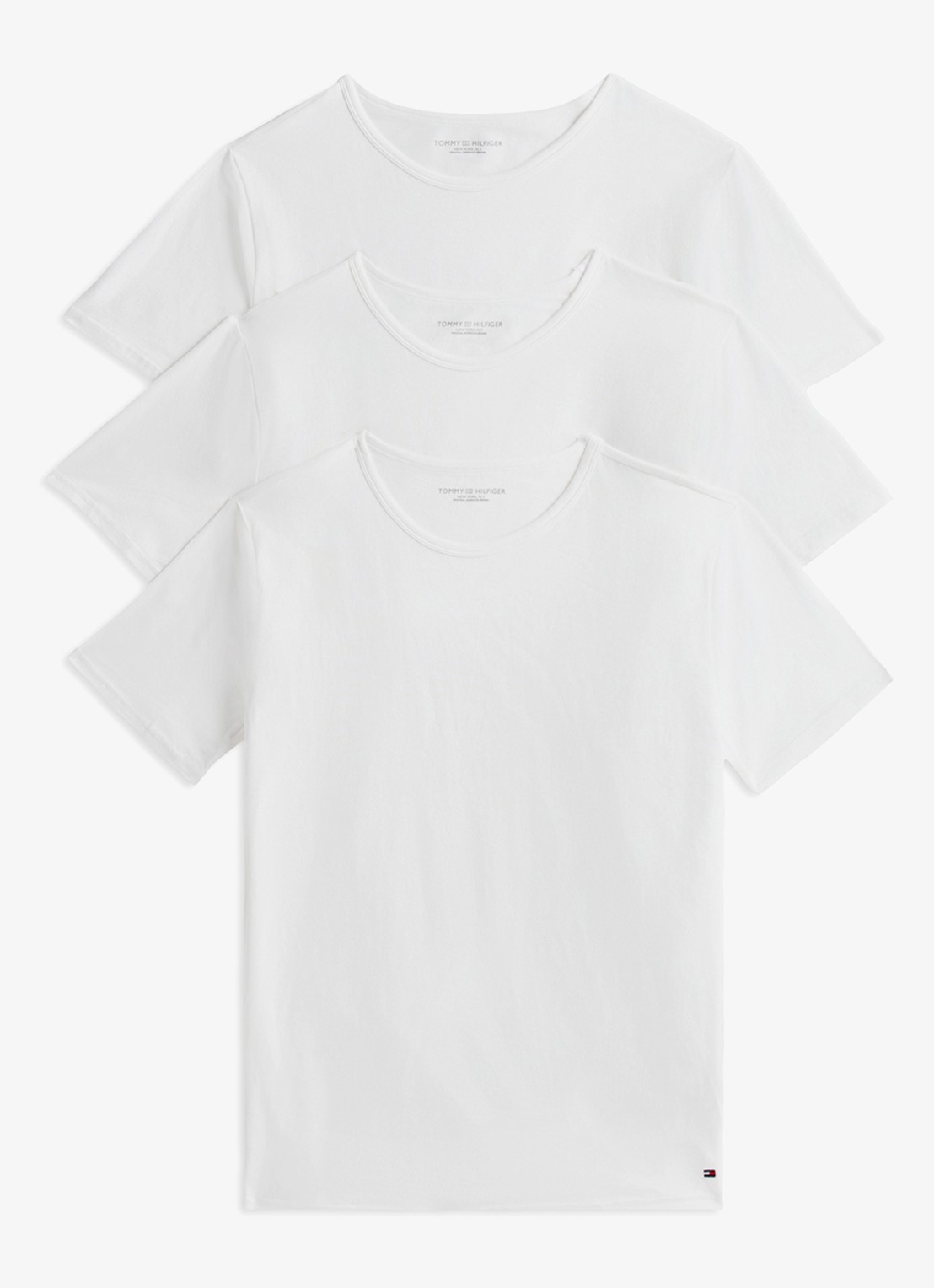 Tommy Hilfiger T-shirts met logo in 3-pack - voorkant 9 wit