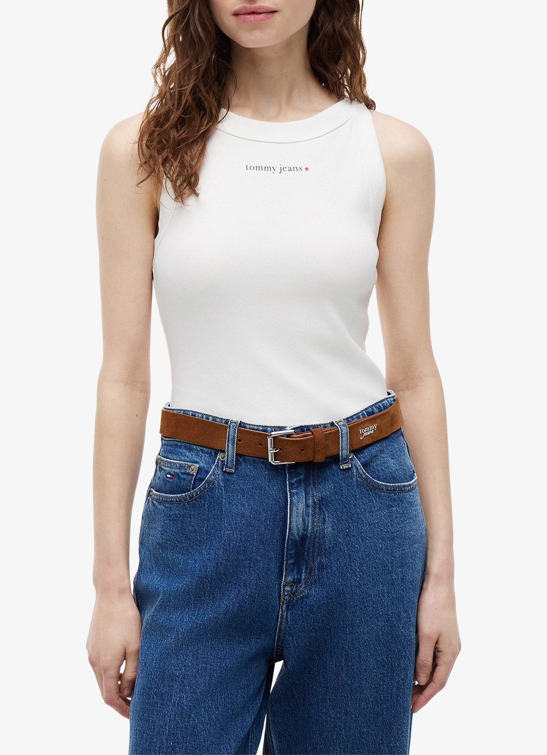 Tommy Hilfiger Tanktop met ribstructuur - detail 2 wit