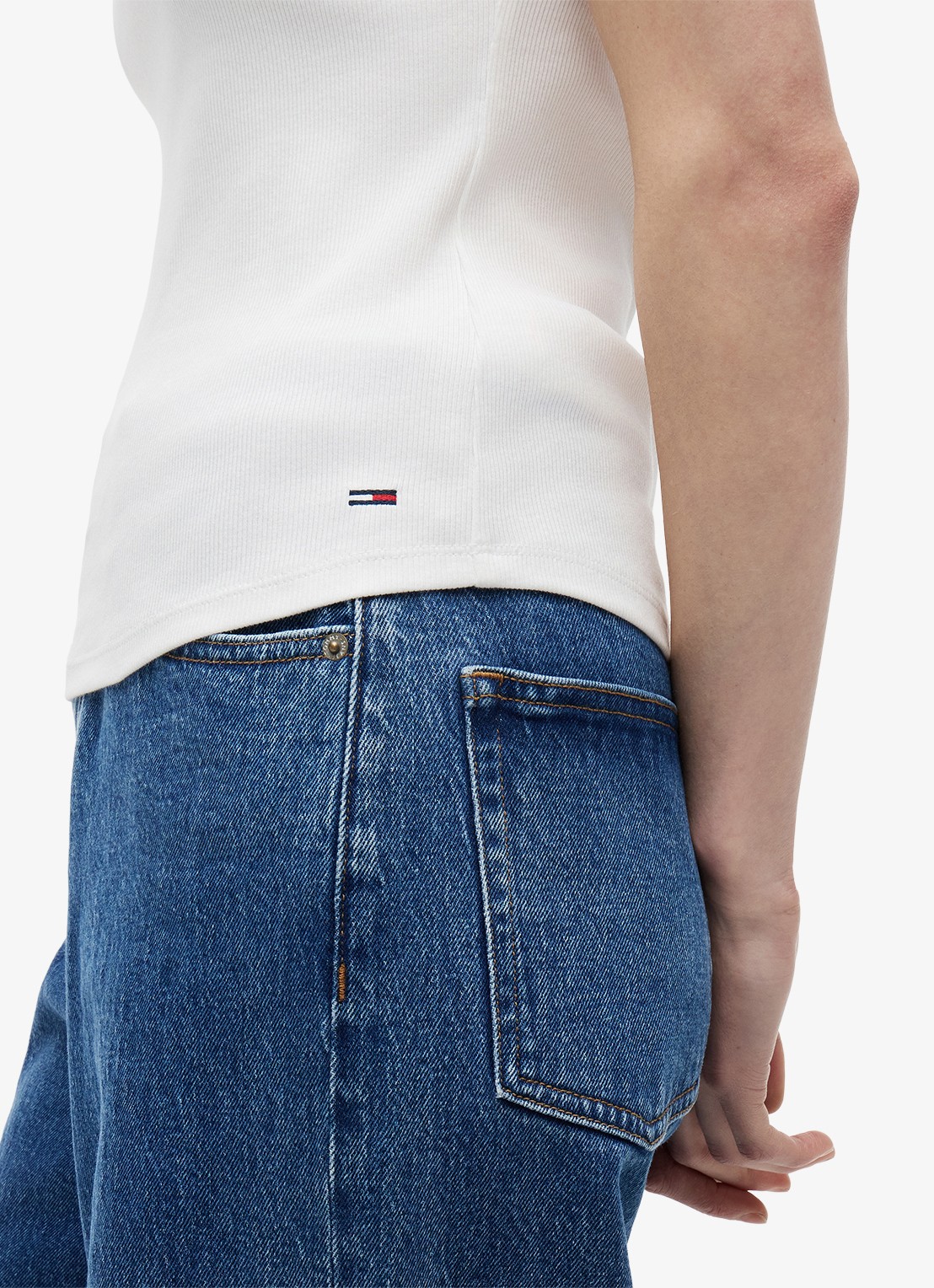 Tommy Hilfiger Tanktop met ribstructuur - detail 3 wit
