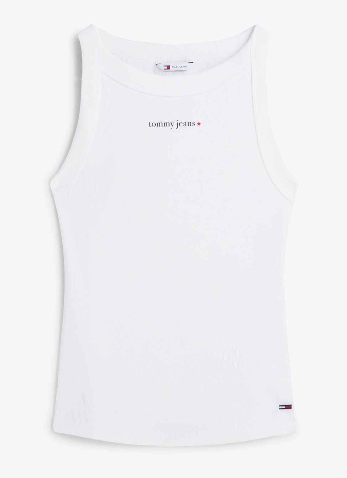 Tommy Hilfiger Tanktop met ribstructuur - voorkant 4 wit