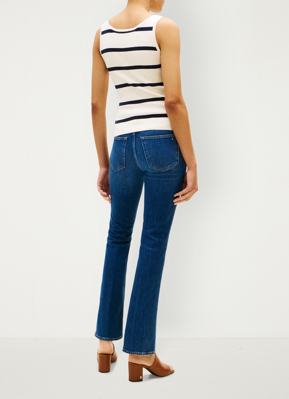 Tommy Hilfiger Tanktop met streepprint en logoborduring - achterkant 3 wit