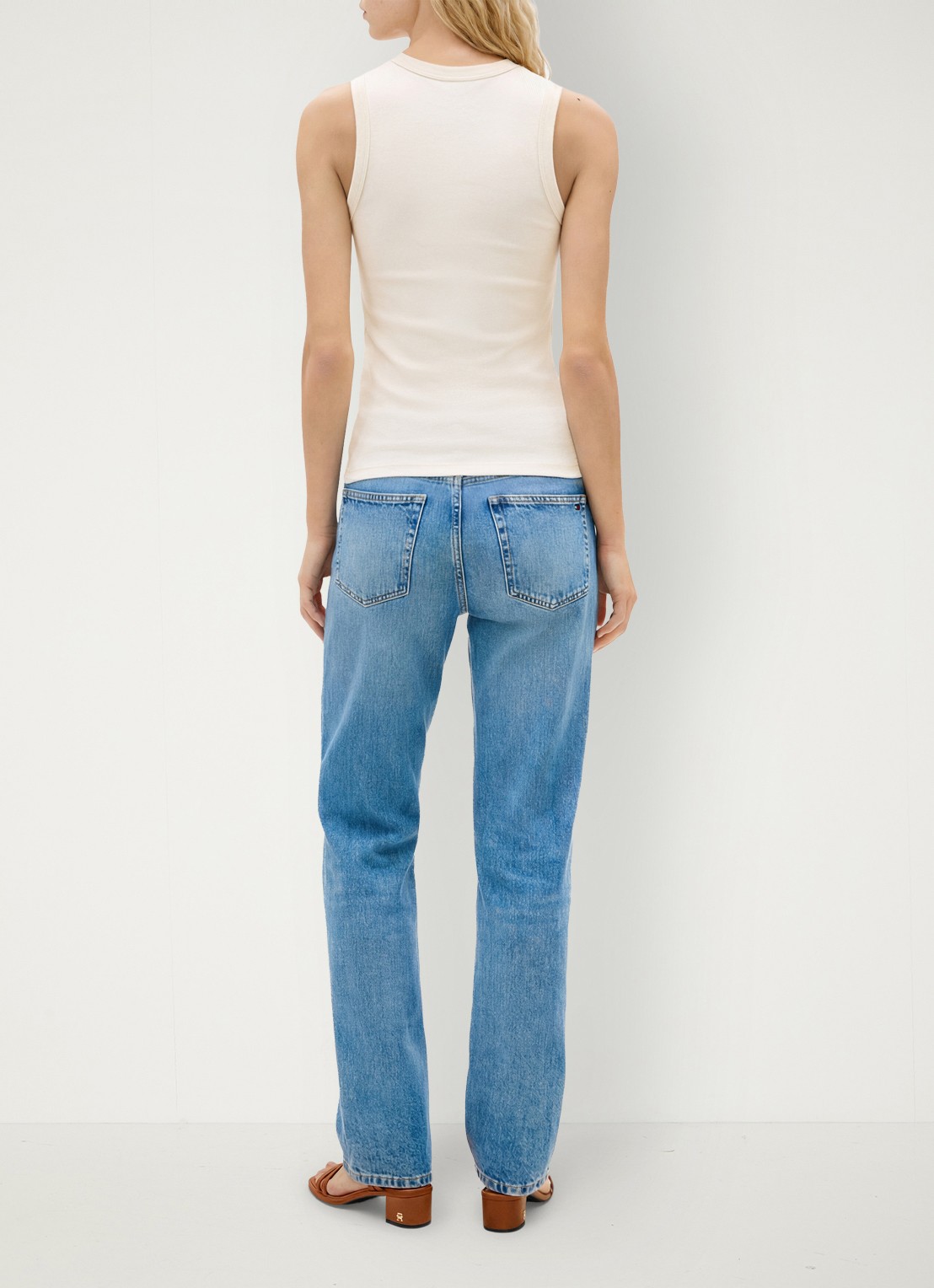 Tommy Hilfiger Tanktop met streepprint - achterkant beige