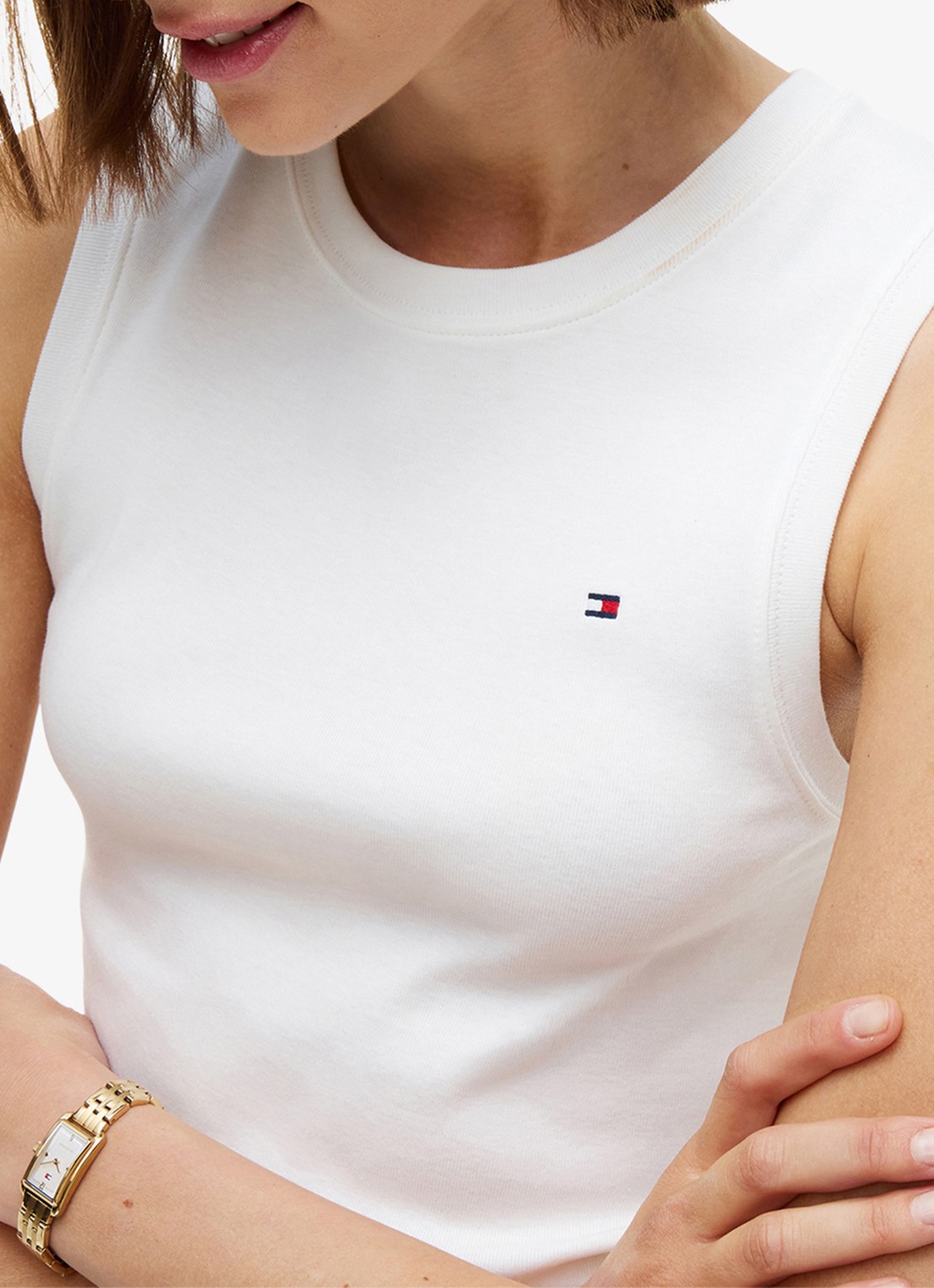 Tommy Hilfiger Tanktop met streepprint - detail 5 wit