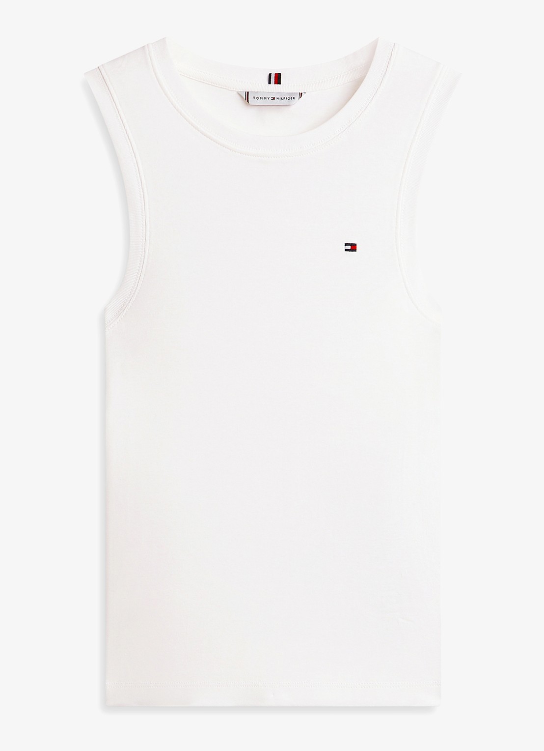 Tommy Hilfiger Tanktop met streepprint - voorkant 2 wit