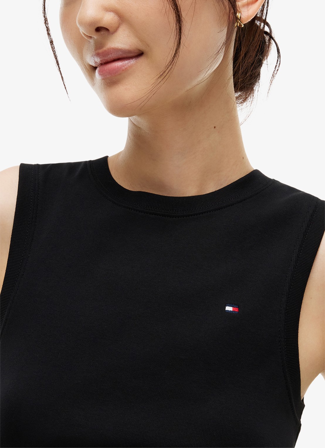 Tommy Hilfiger Tanktop met streepprint - detail 4 zwart