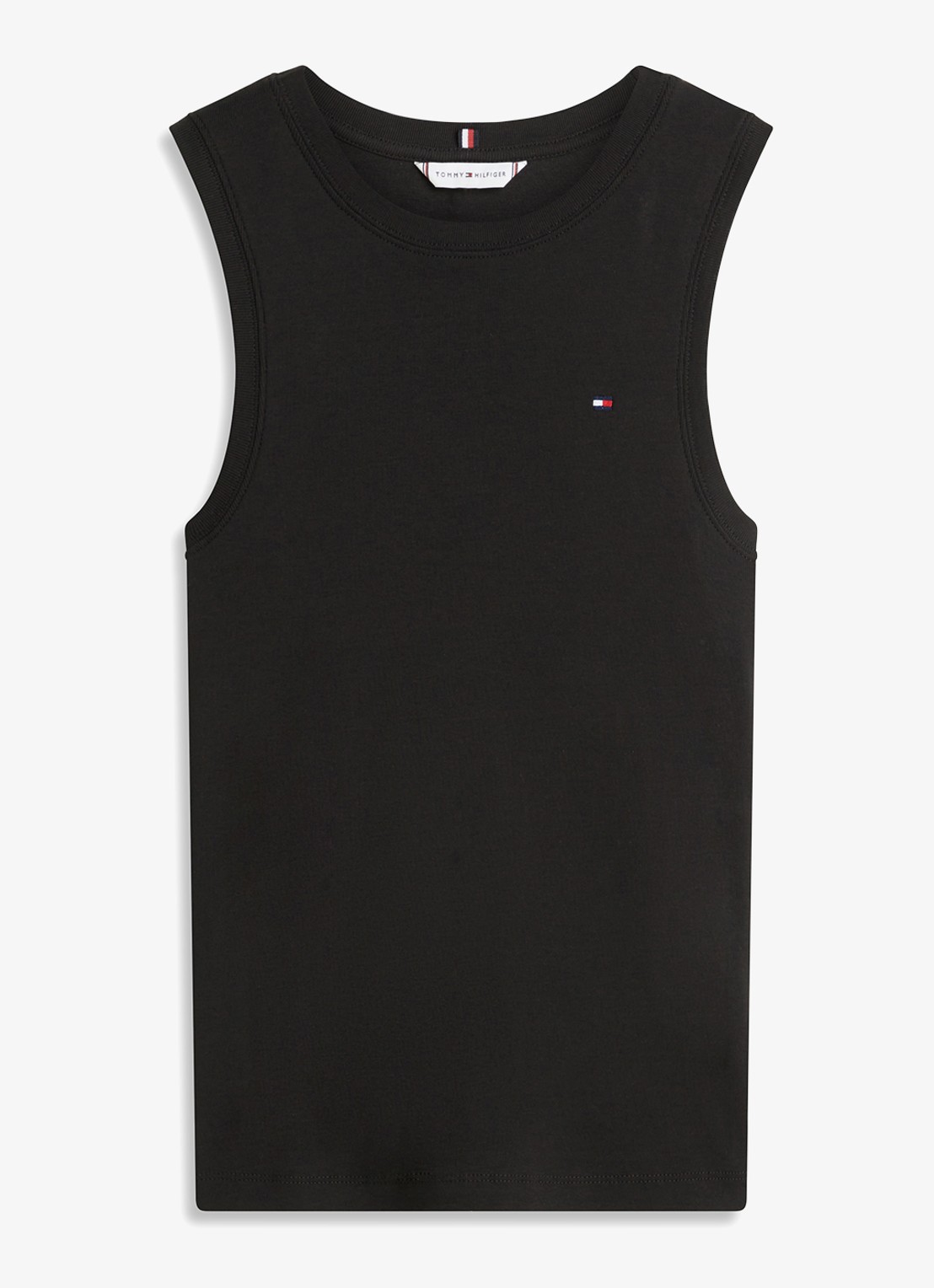 Tommy Hilfiger Tanktop met streepprint - voorkant zwart