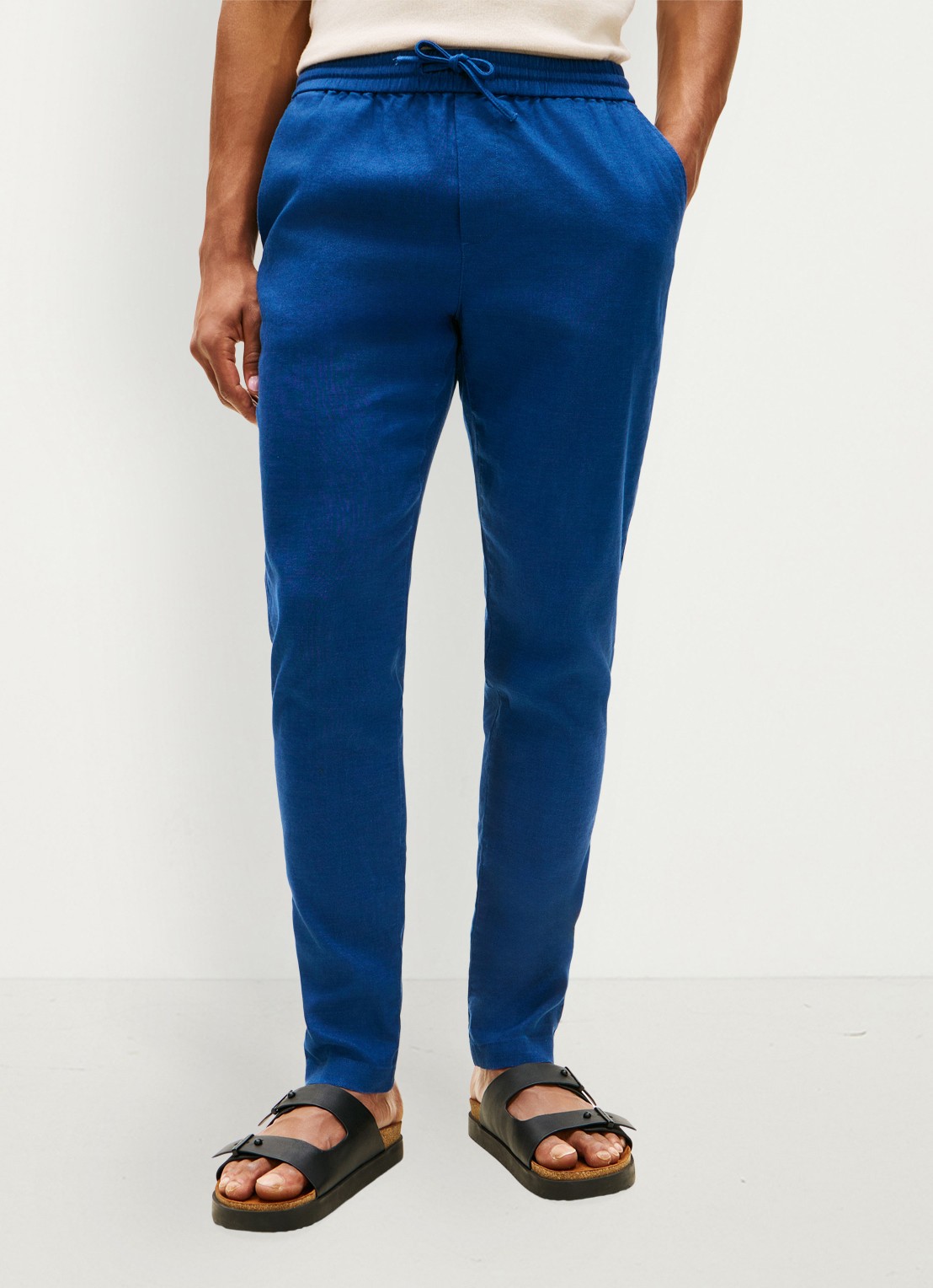 Tommy Hilfiger Tapered fit chino in linnenblend - detail 4 denim