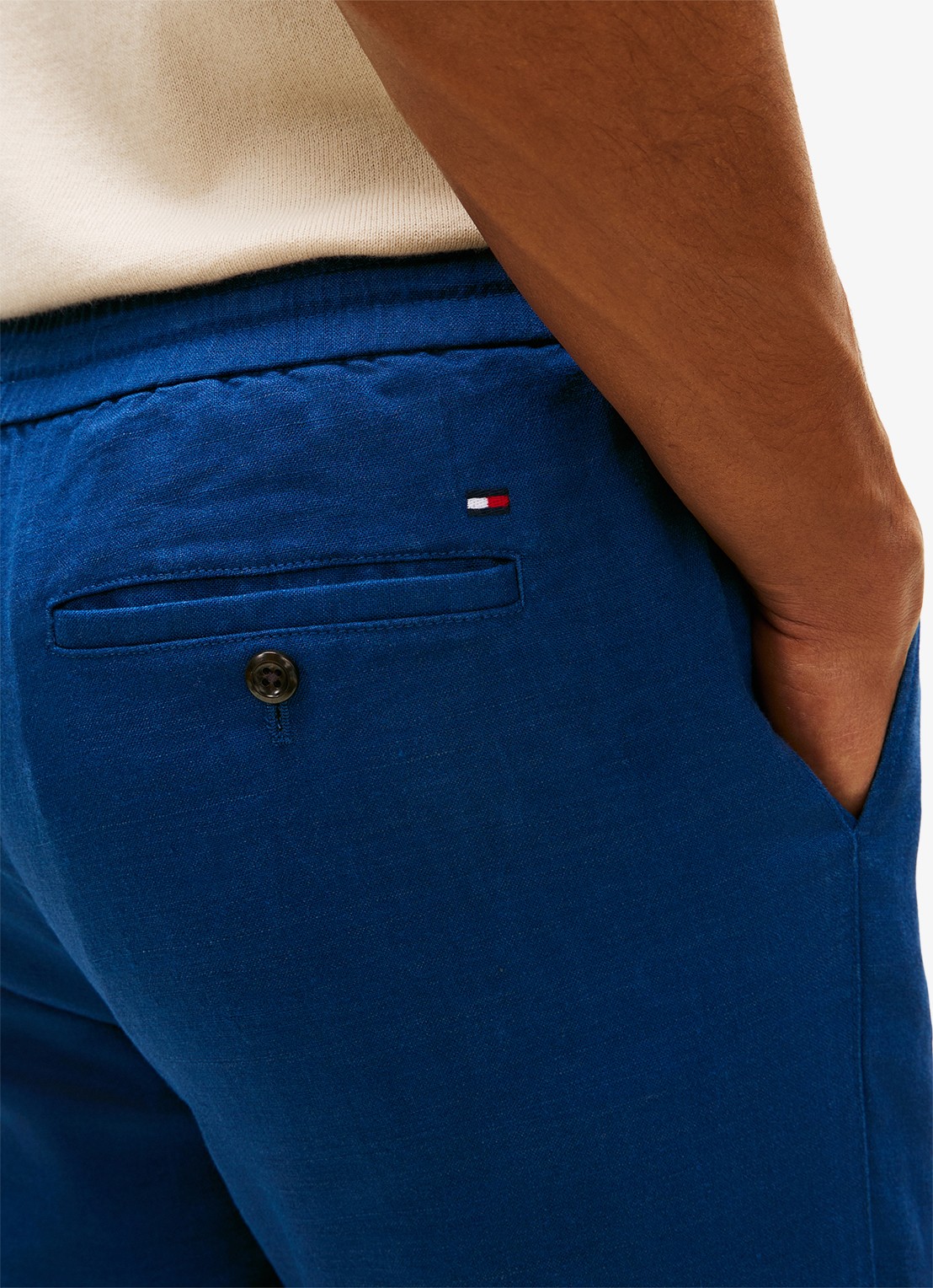 Tommy Hilfiger Tapered fit chino in linnenblend - detail 5 denim