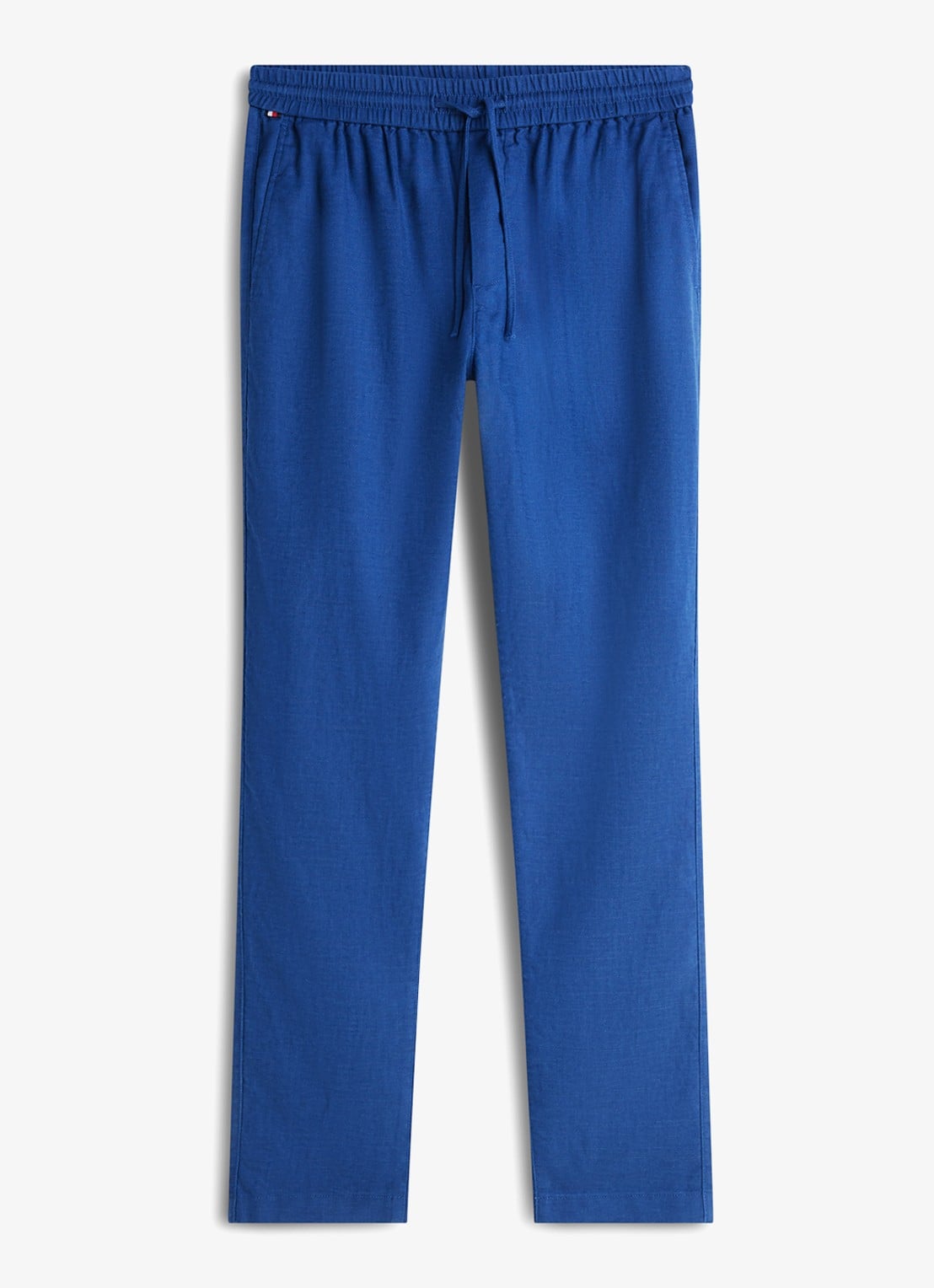 Tommy Hilfiger Tapered fit chino in linnenblend - voorkant denim