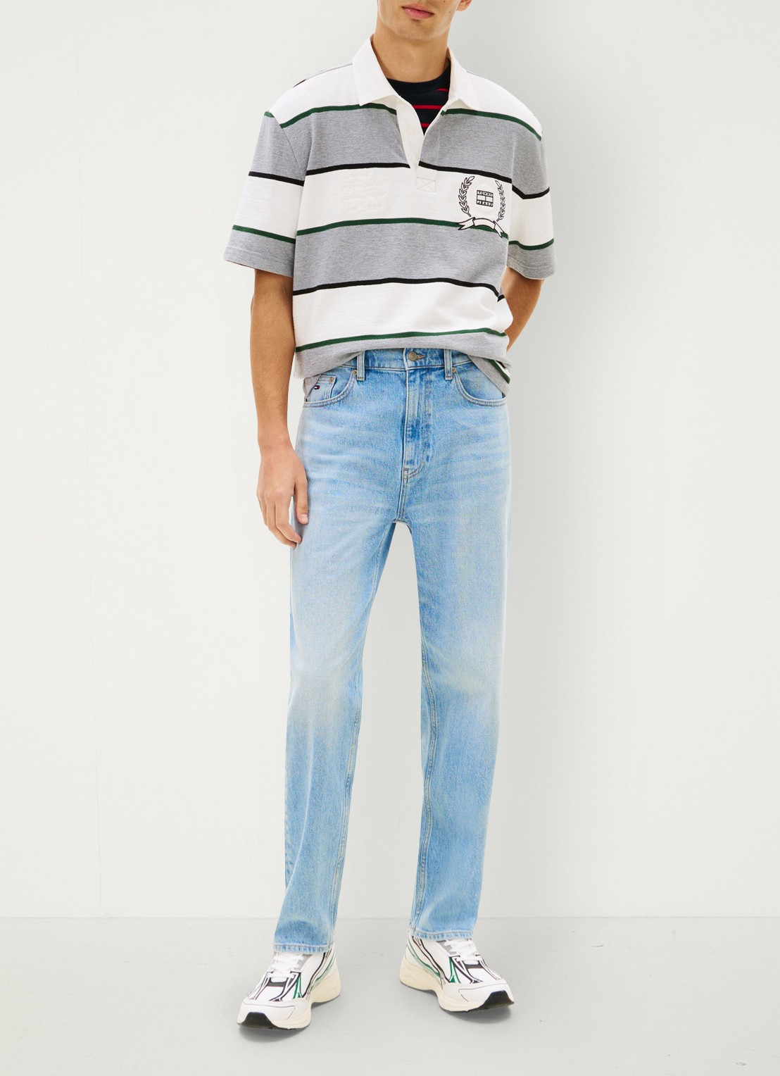 Tommy Hilfiger Tapered fit jeans in katoenblend - voorkant 2 denim