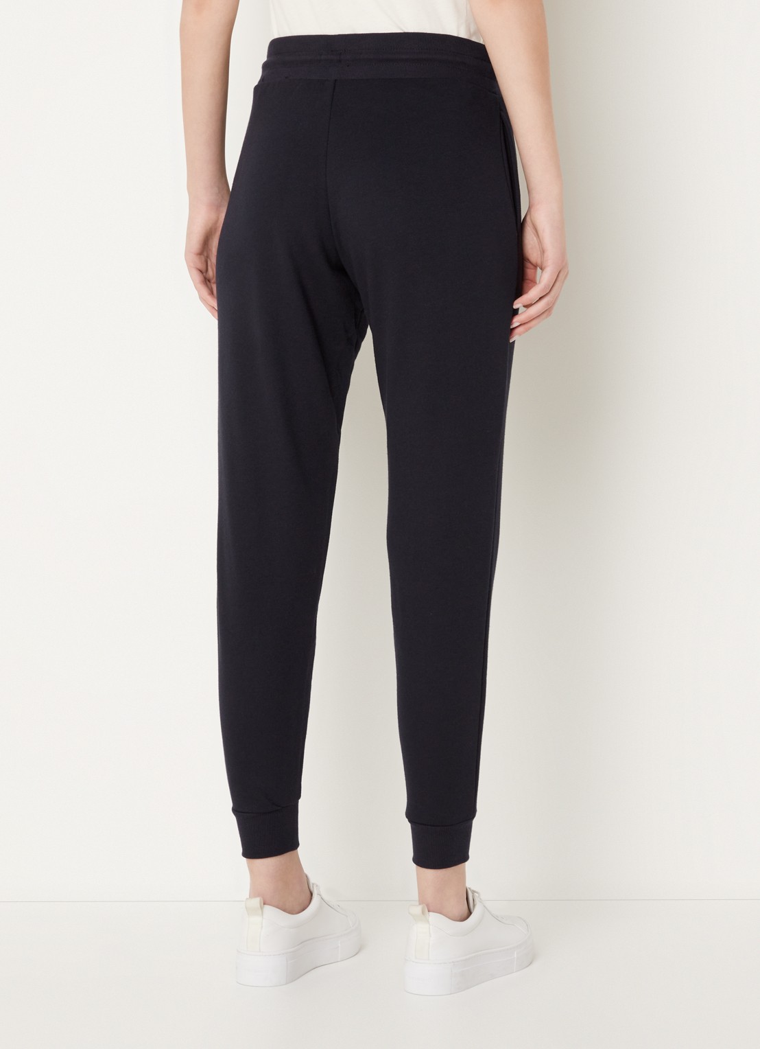 Tommy Hilfiger Tapered fit joggingbroek met logoborduring - achterkant donkerblauw