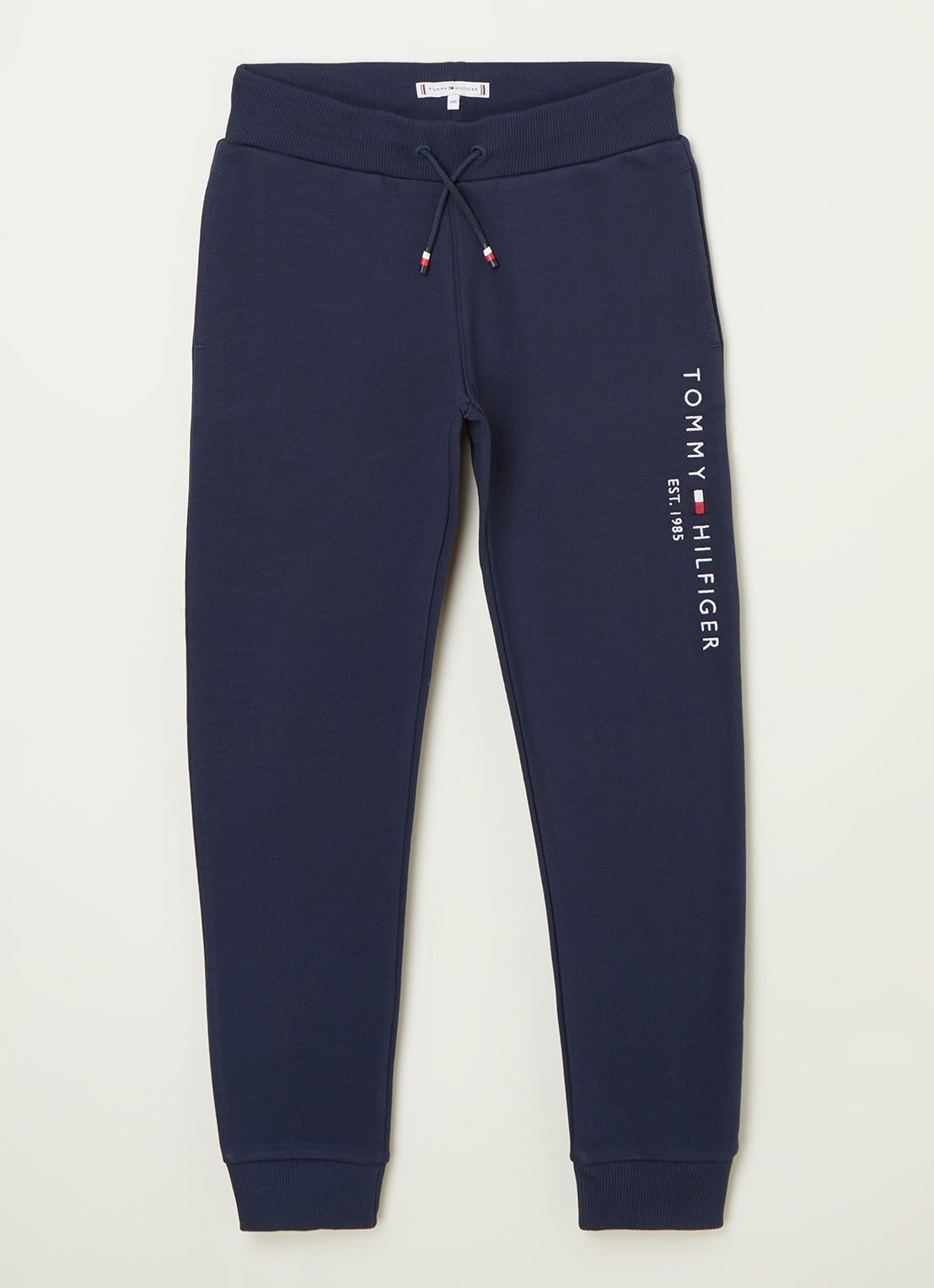 Tommy Hilfiger Tapered fit joggingbroek met logoborduring - voorkant donkerblauw