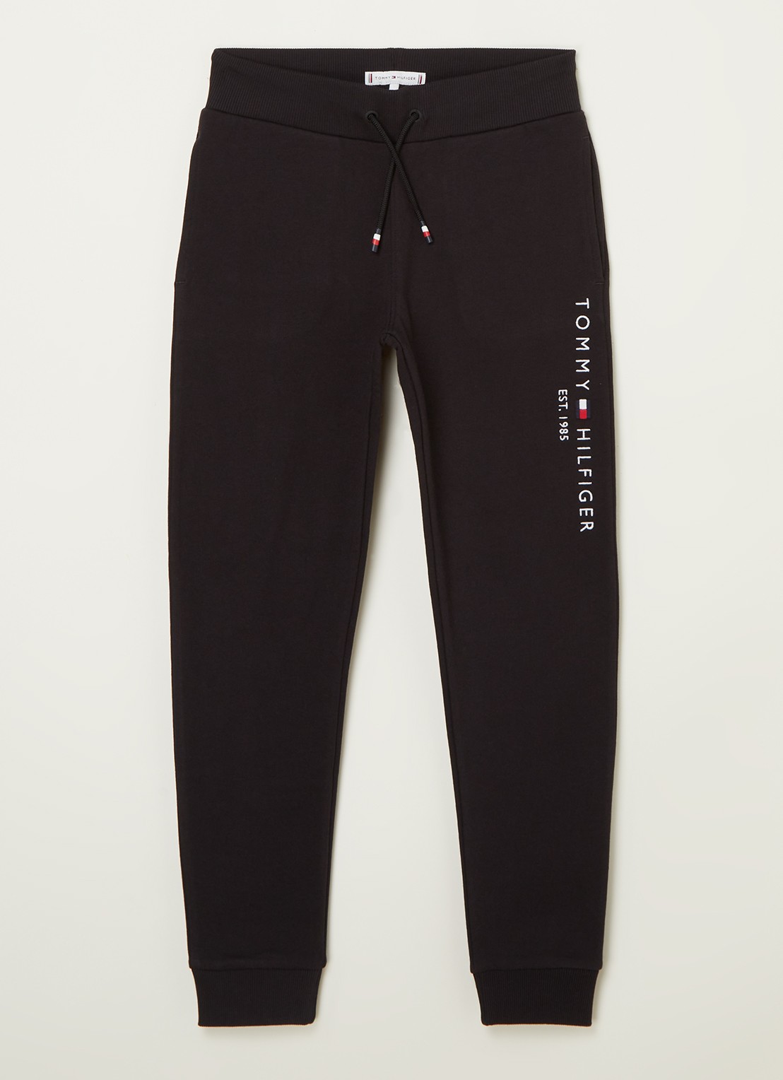 Tommy Hilfiger Tapered fit joggingbroek met logoborduring - voorkant 2 zwart