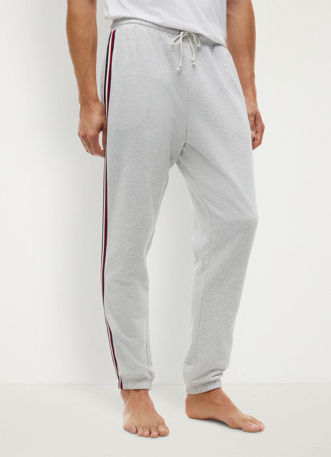 Tommy Hilfiger Tapered fit lounge joggingbroek met logoband - detail 2 lichtgrijs