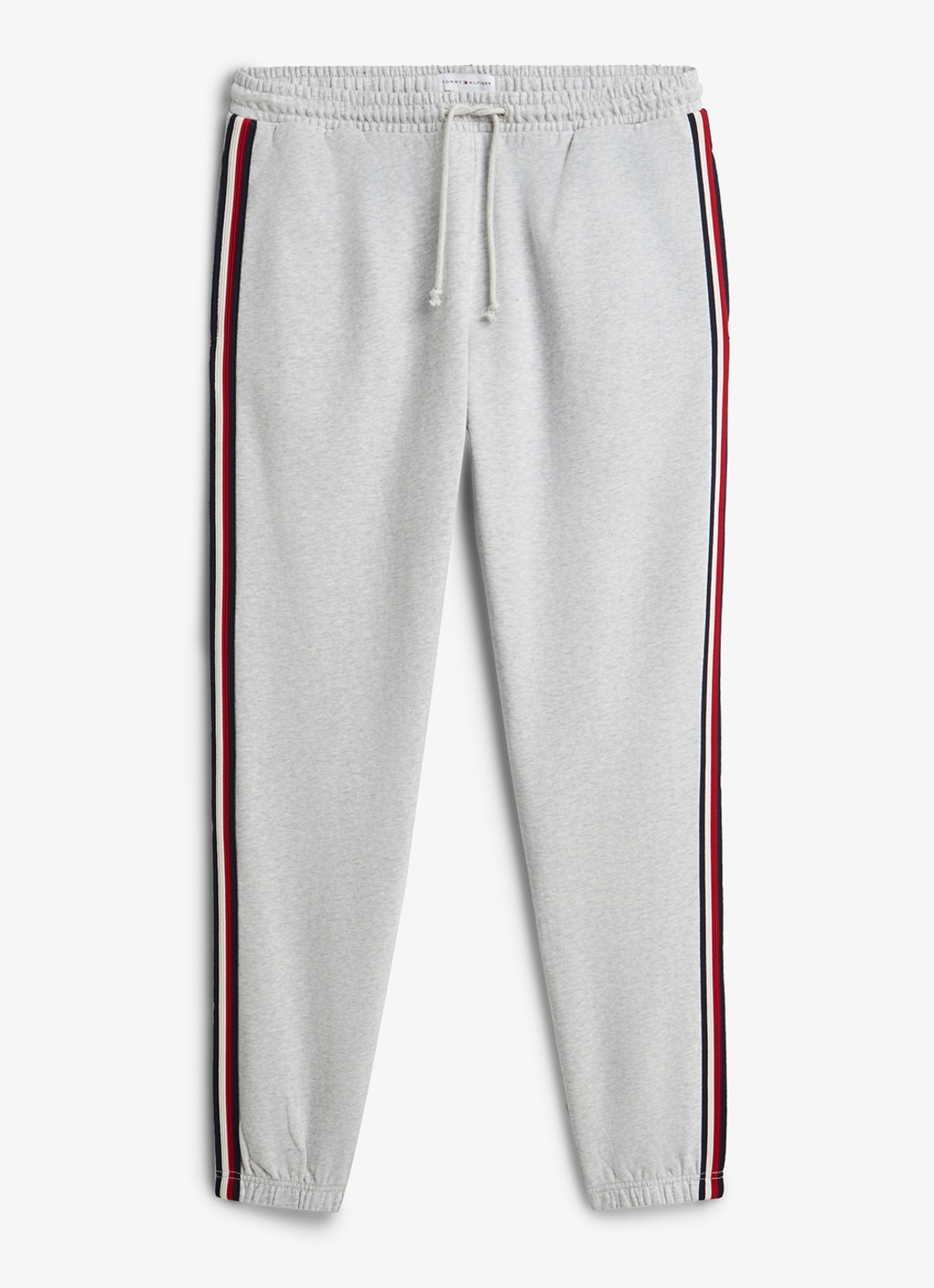 Tommy Hilfiger Tapered fit lounge joggingbroek met logoband - voorkant 4 lichtgrijs