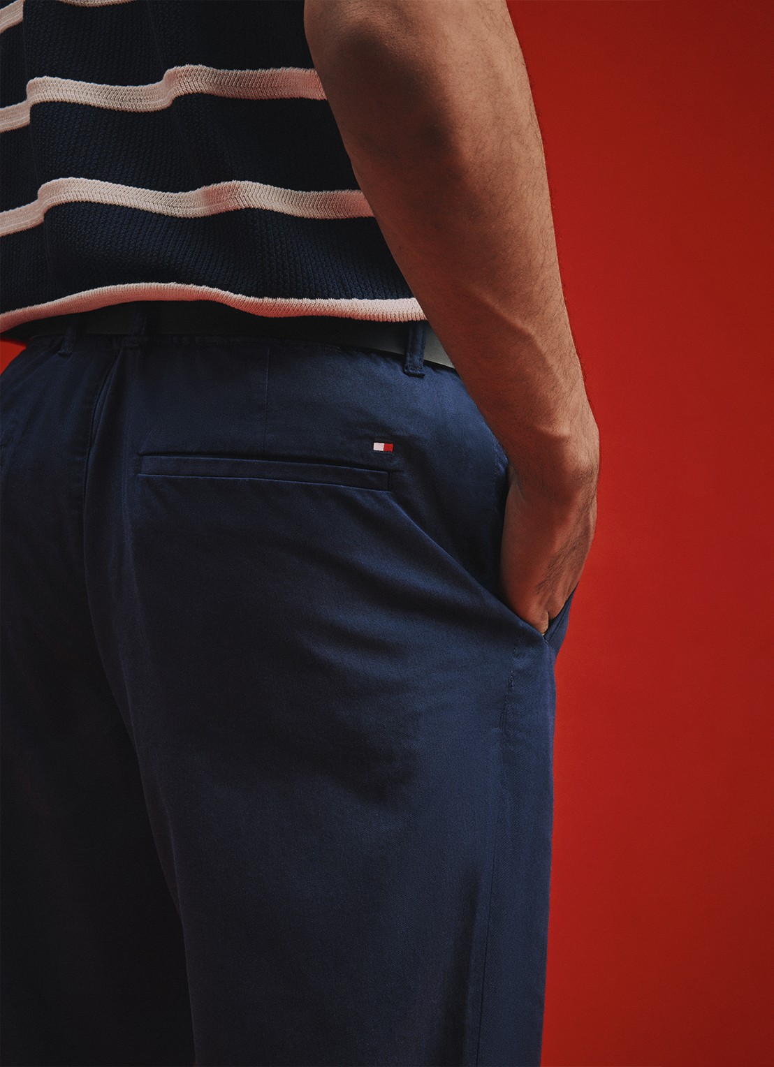 Tommy Hilfiger Tapered fit pantalon met steekzakken - detail 7 donkerblauw