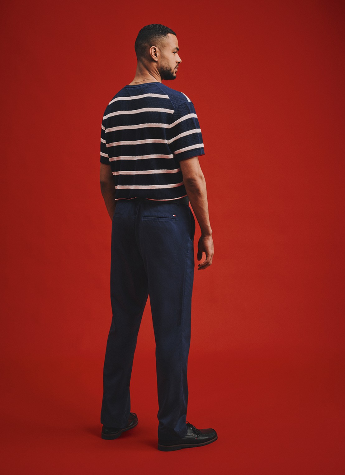 Tommy Hilfiger Tapered fit pantalon met steekzakken - detail 8 donkerblauw