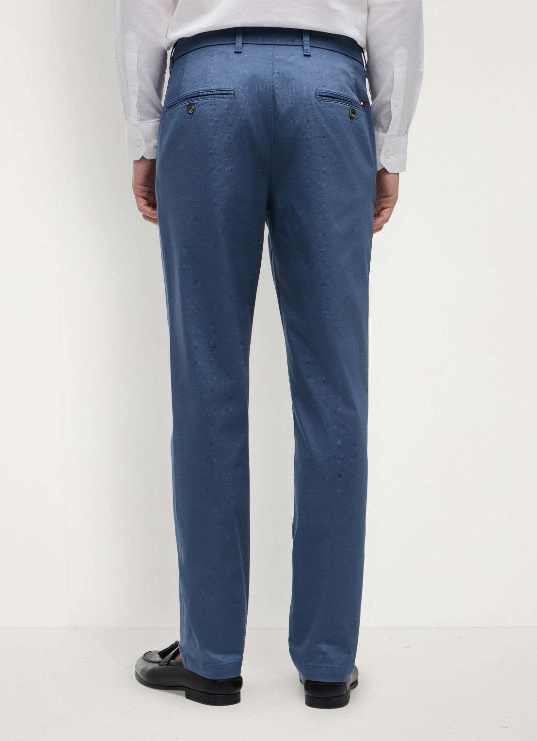 Tommy Hilfiger Tapered fit pantalon met steekzakken - achterkant 3 aegean sea-dbz / blauw