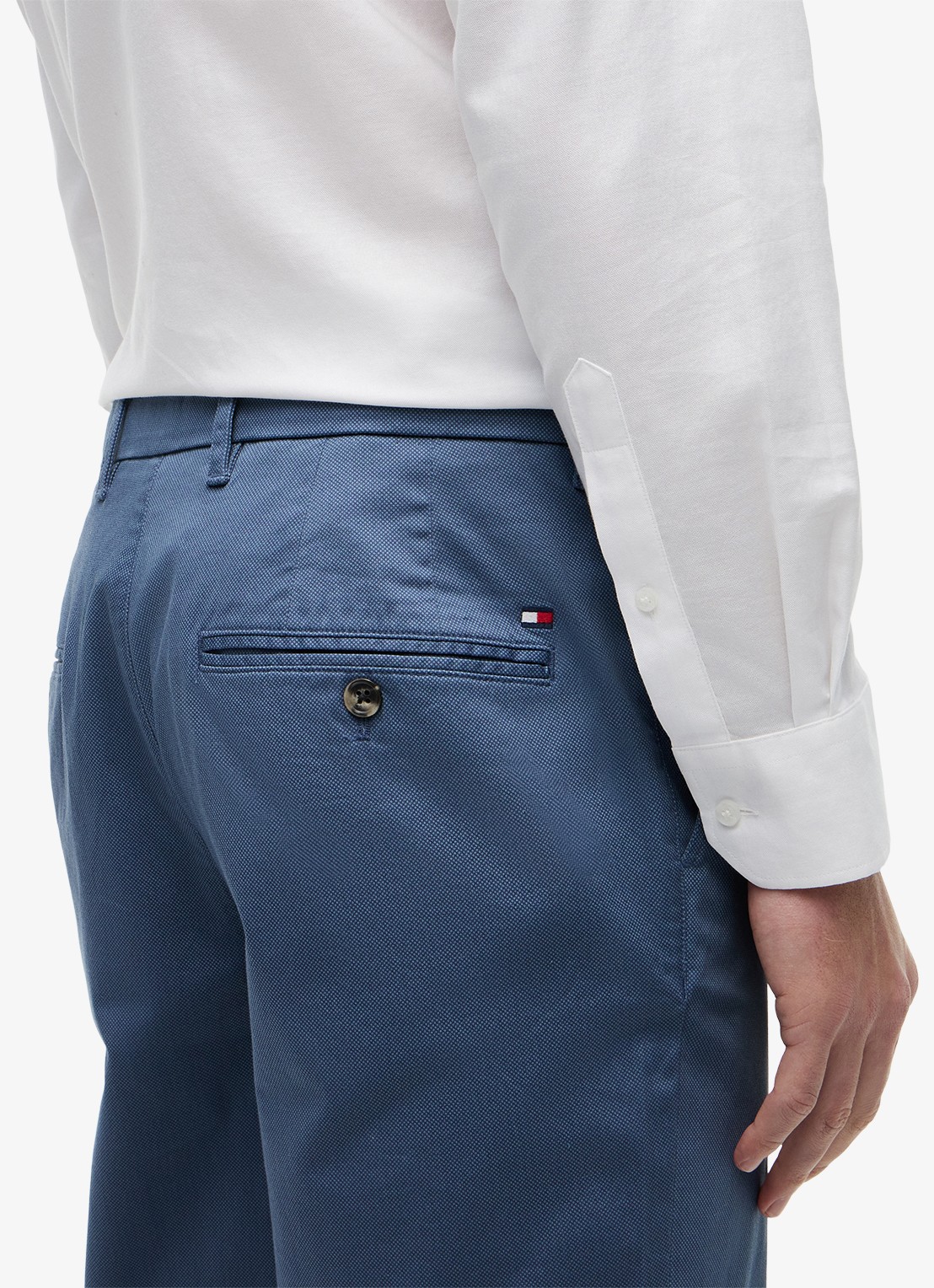 Tommy Hilfiger Tapered fit pantalon met steekzakken - detail 2 aegean sea-dbz / blauw