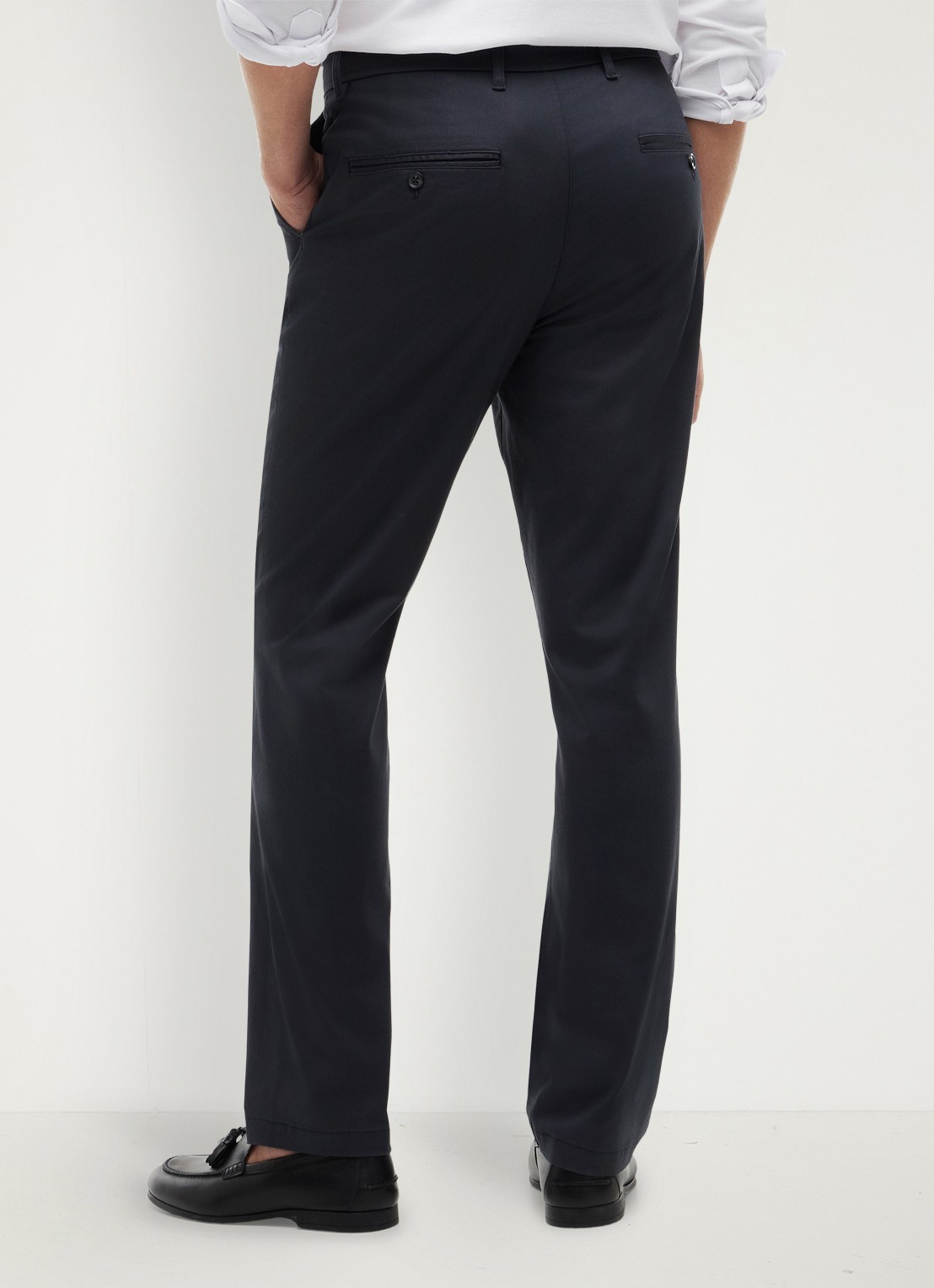 Tommy Hilfiger Tapered fit pantalon met steekzakken - achterkant navy blue-dw5 / blauw