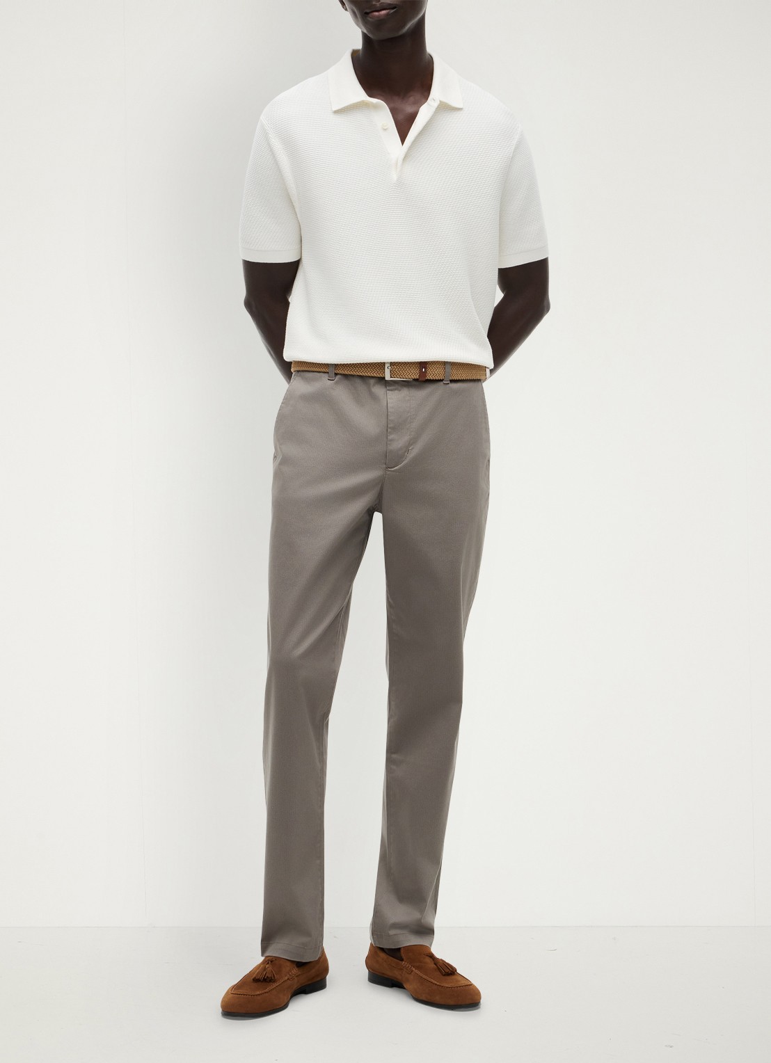 Tommy Hilfiger Tapered fit pantalon met steekzakken - voorkant 4 hydrogen grey-pr2 / grijs