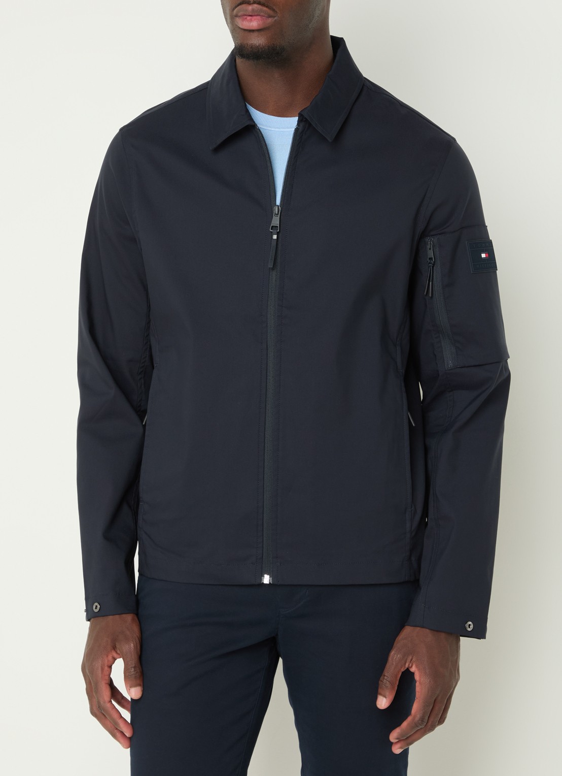 Tommy Hilfiger Tech jack met ritszakken - detail 3 donkerblauw