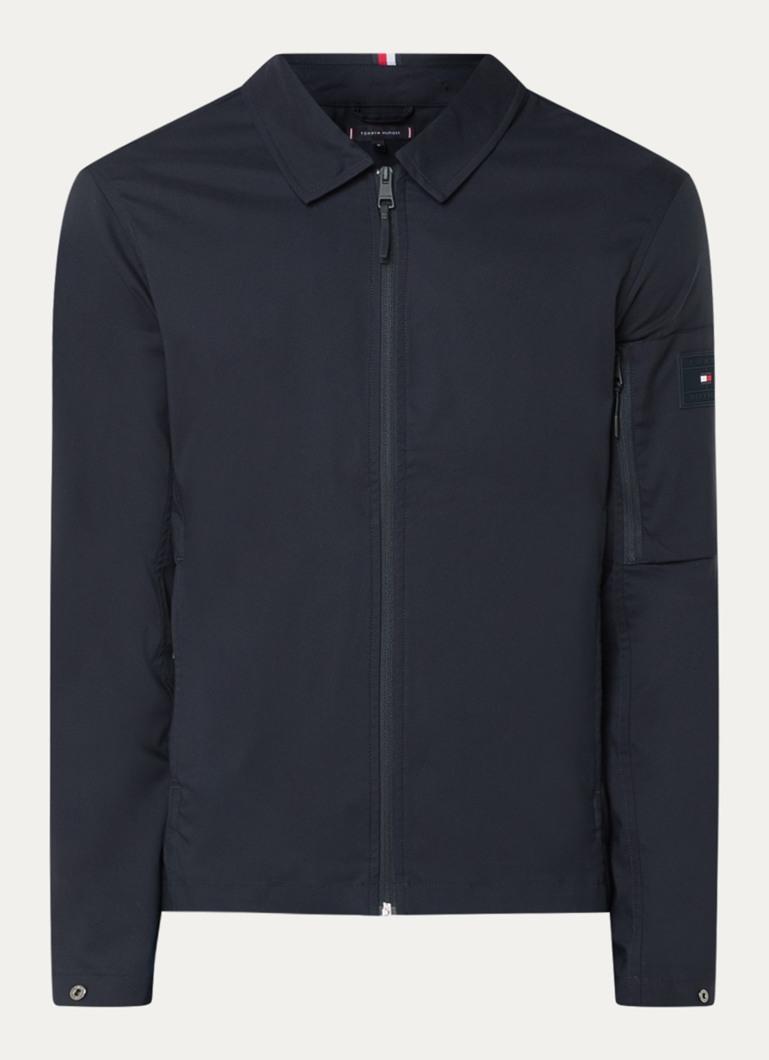 Tommy Hilfiger Tech jack met ritszakken - voorkant 6 donkerblauw