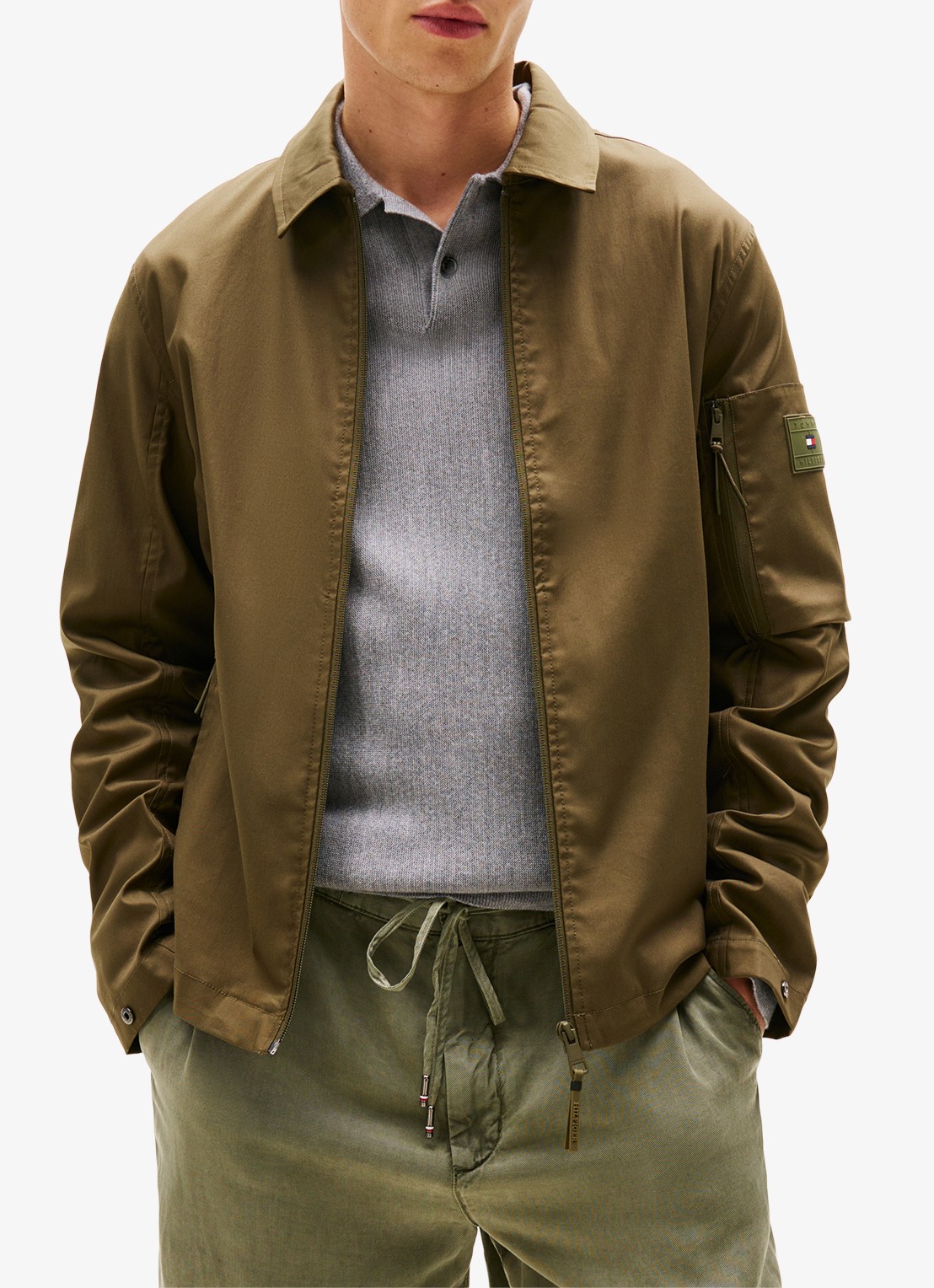Tommy Hilfiger Tech jack met ritszakken - detail 3 mosgroen