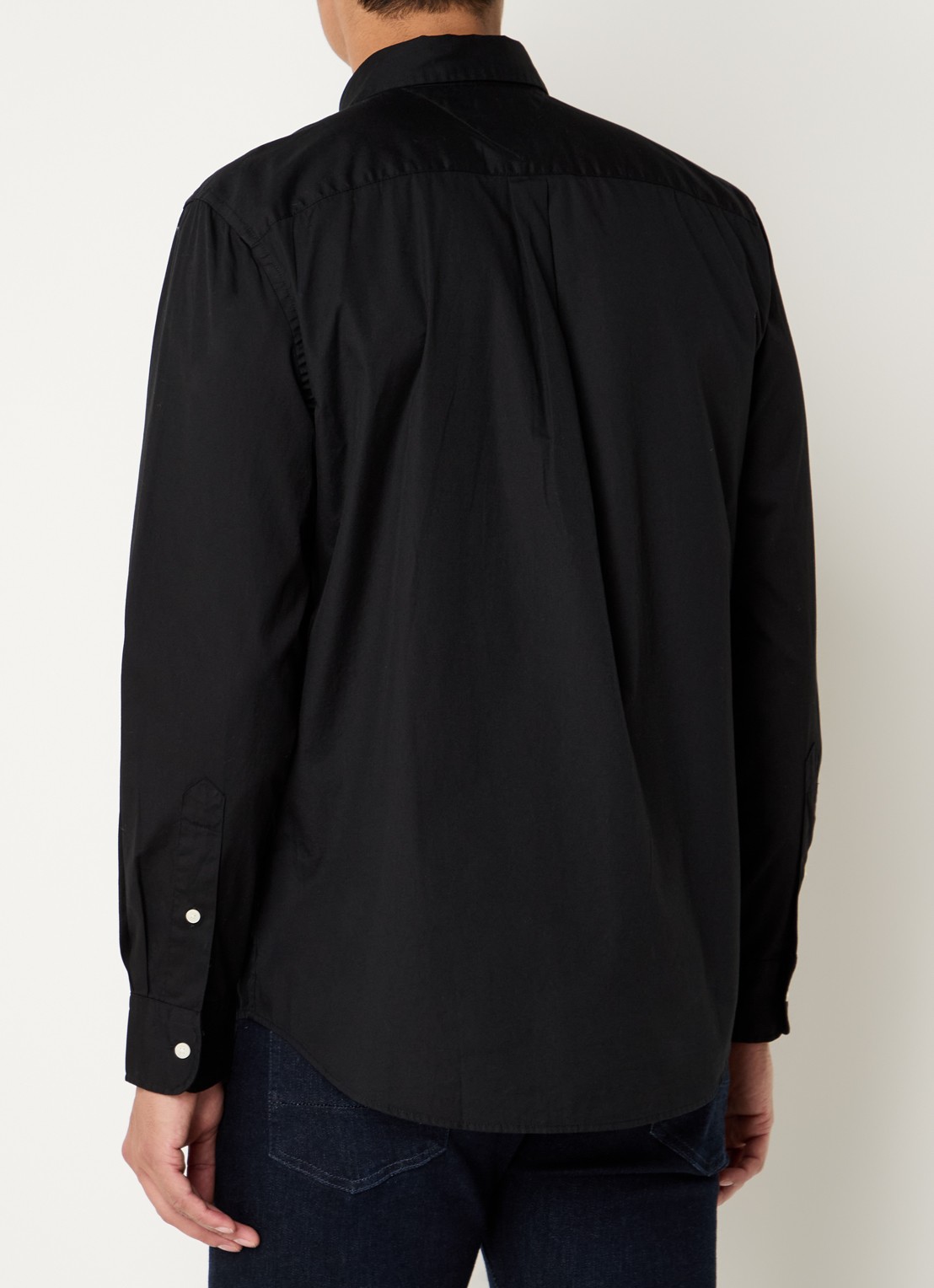 Tommy Hilfiger TH Flex regular fit overhemd met logo - achterkant 3 zwart