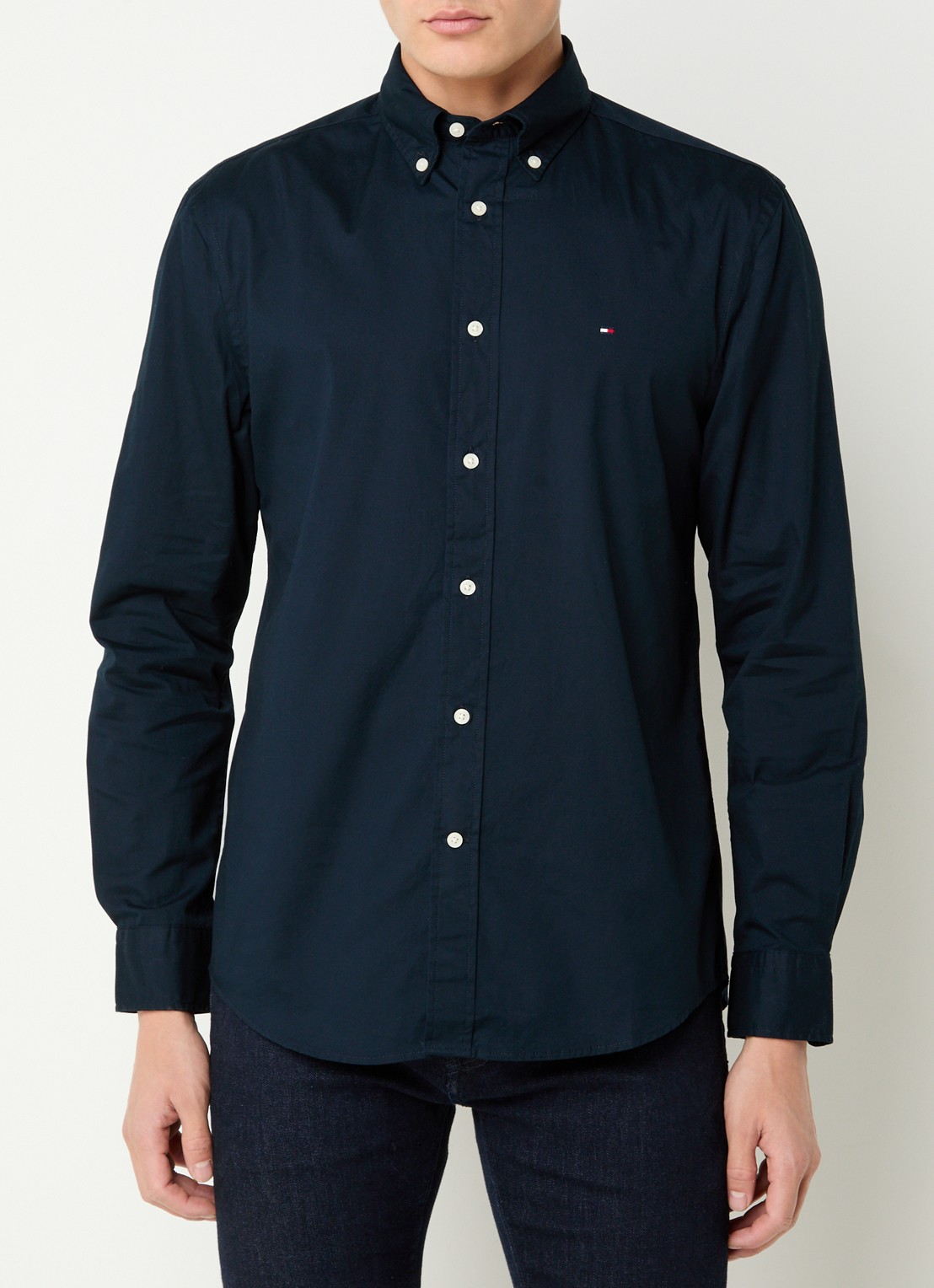 Tommy Hilfiger TH Flex regular fit overhemd met logo - detail 4 indigo