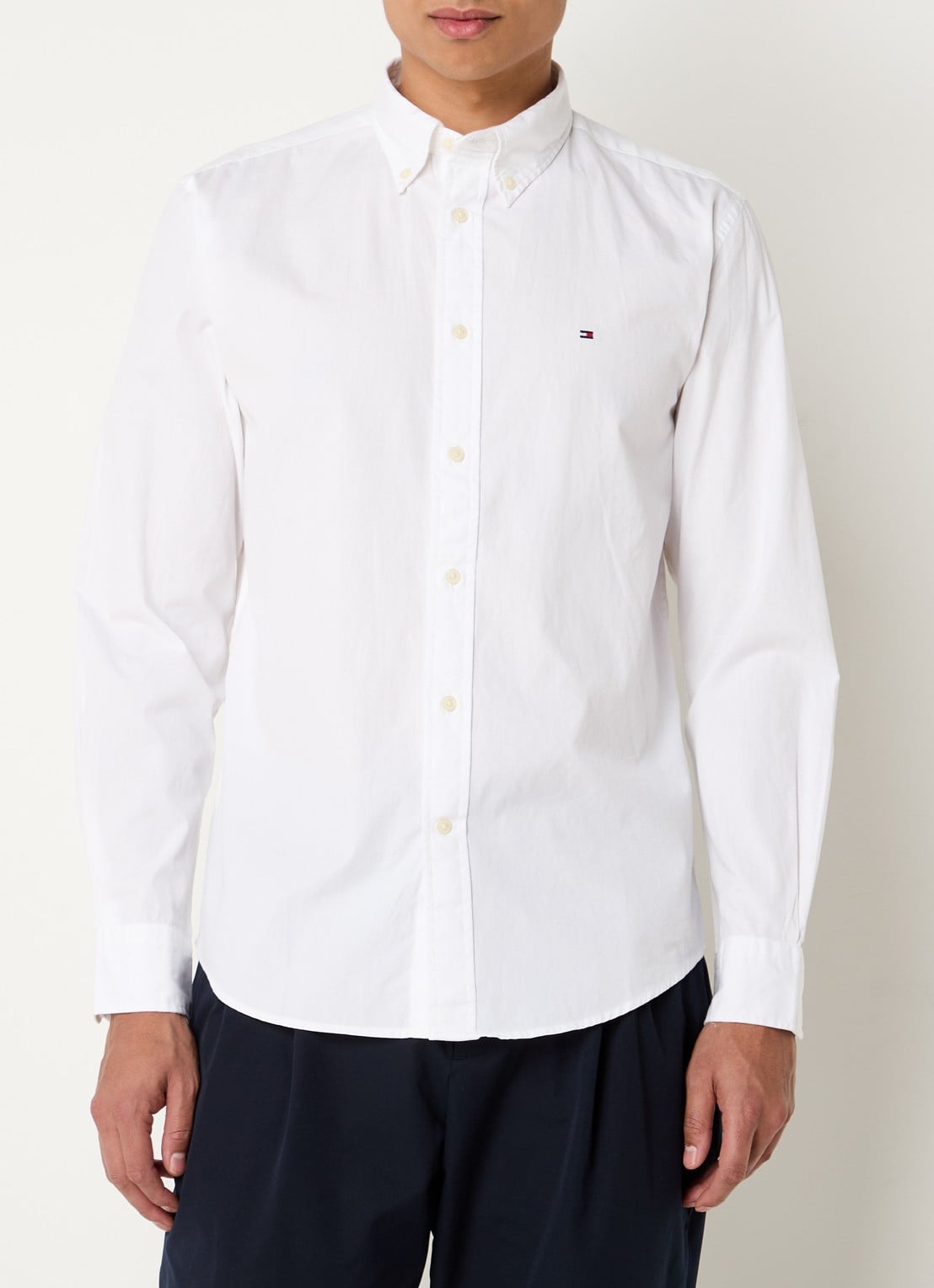 Tommy Hilfiger TH Flex regular fit overhemd met logo - detail 4 wit