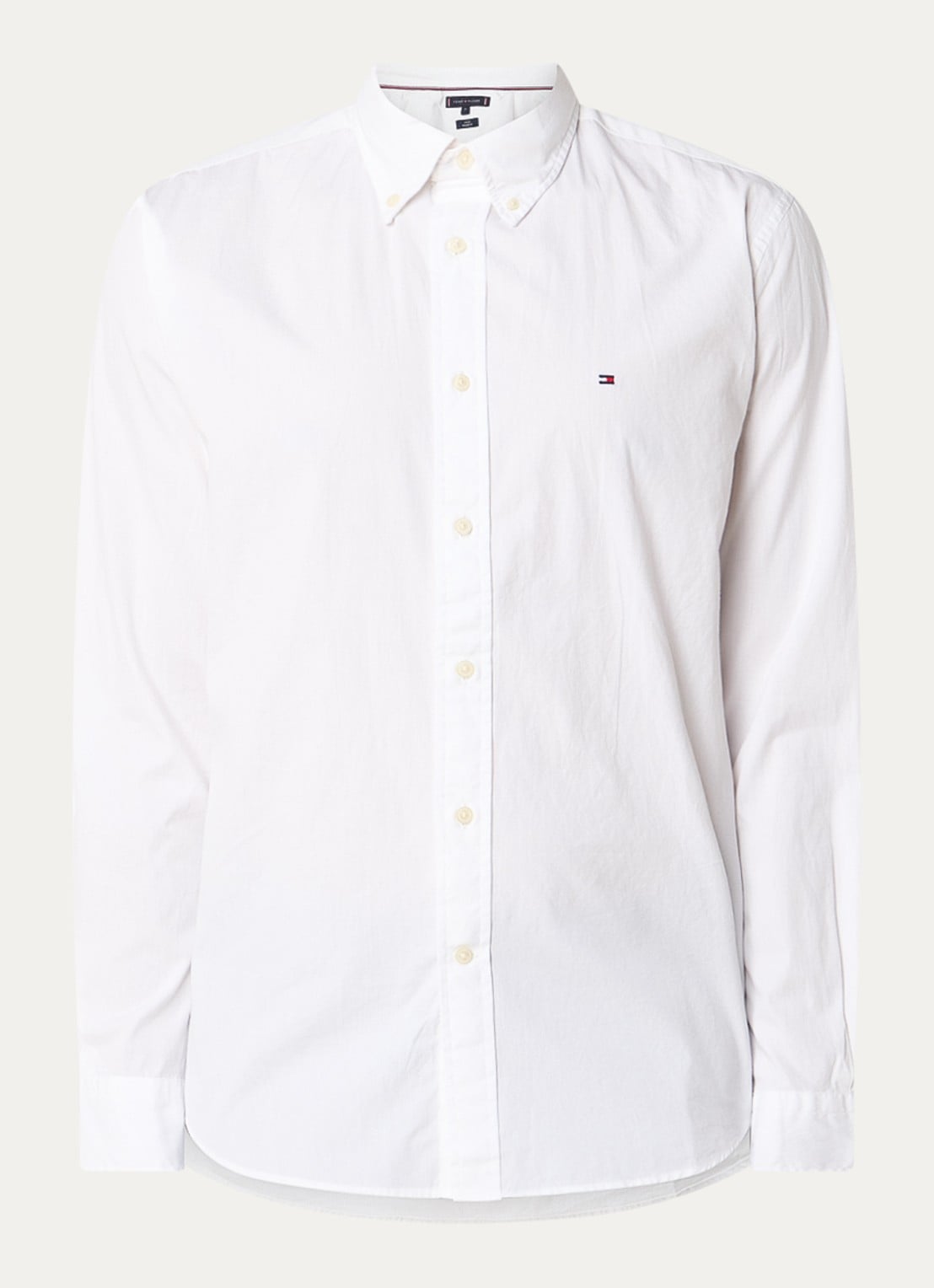 Tommy Hilfiger TH Flex regular fit overhemd met logo - voorkant wit