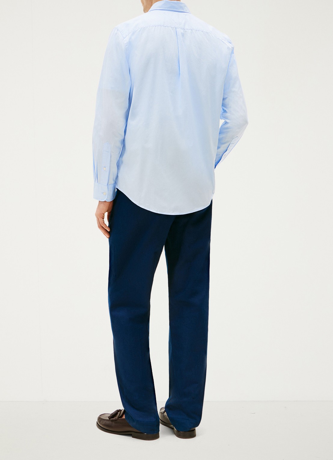 Tommy Hilfiger TH Flex regular fit overhemd met logo - achterkant 2 lichtblauw
