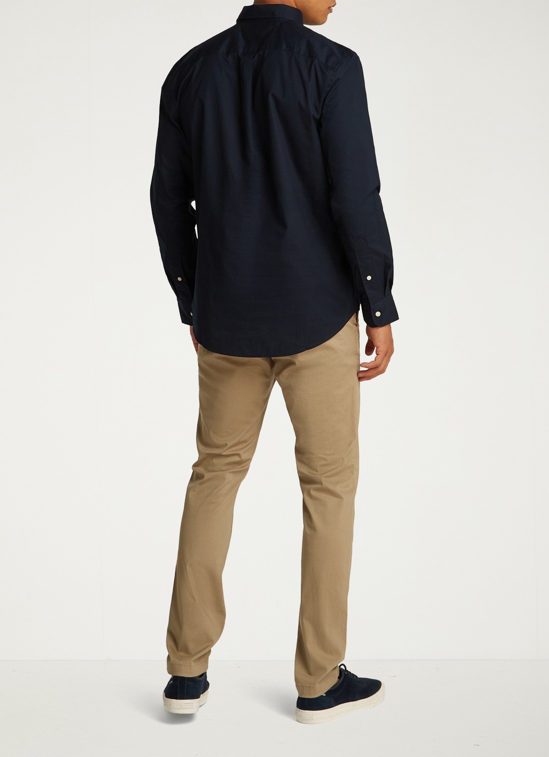 Tommy Hilfiger TH Flex regular fit overhemd met logo - achterkant 4 blauw