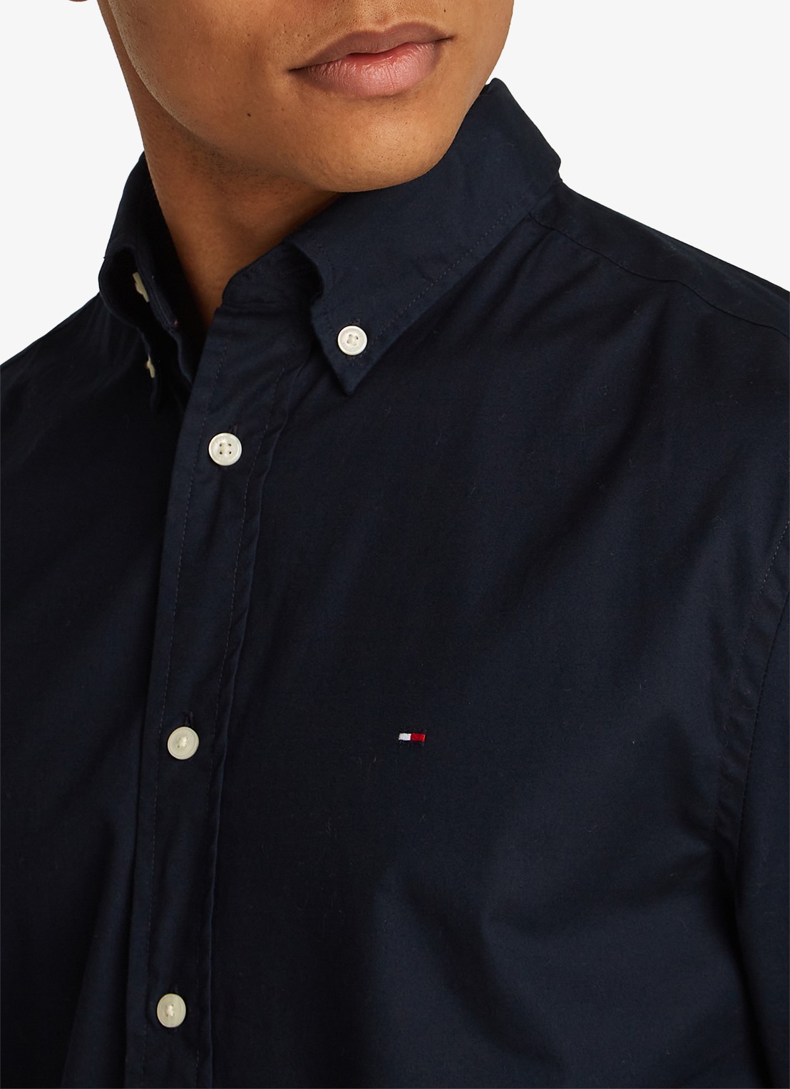 Tommy Hilfiger TH Flex regular fit overhemd met logo - detail 7 blauw