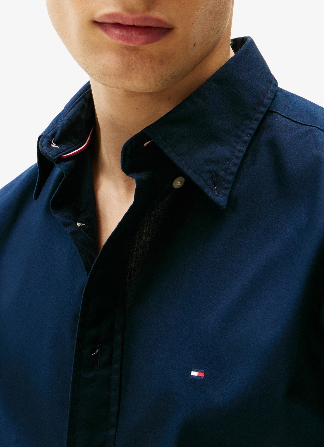 Tommy Hilfiger TH Flex regular fit overhemd met logo - detail 9 blauw