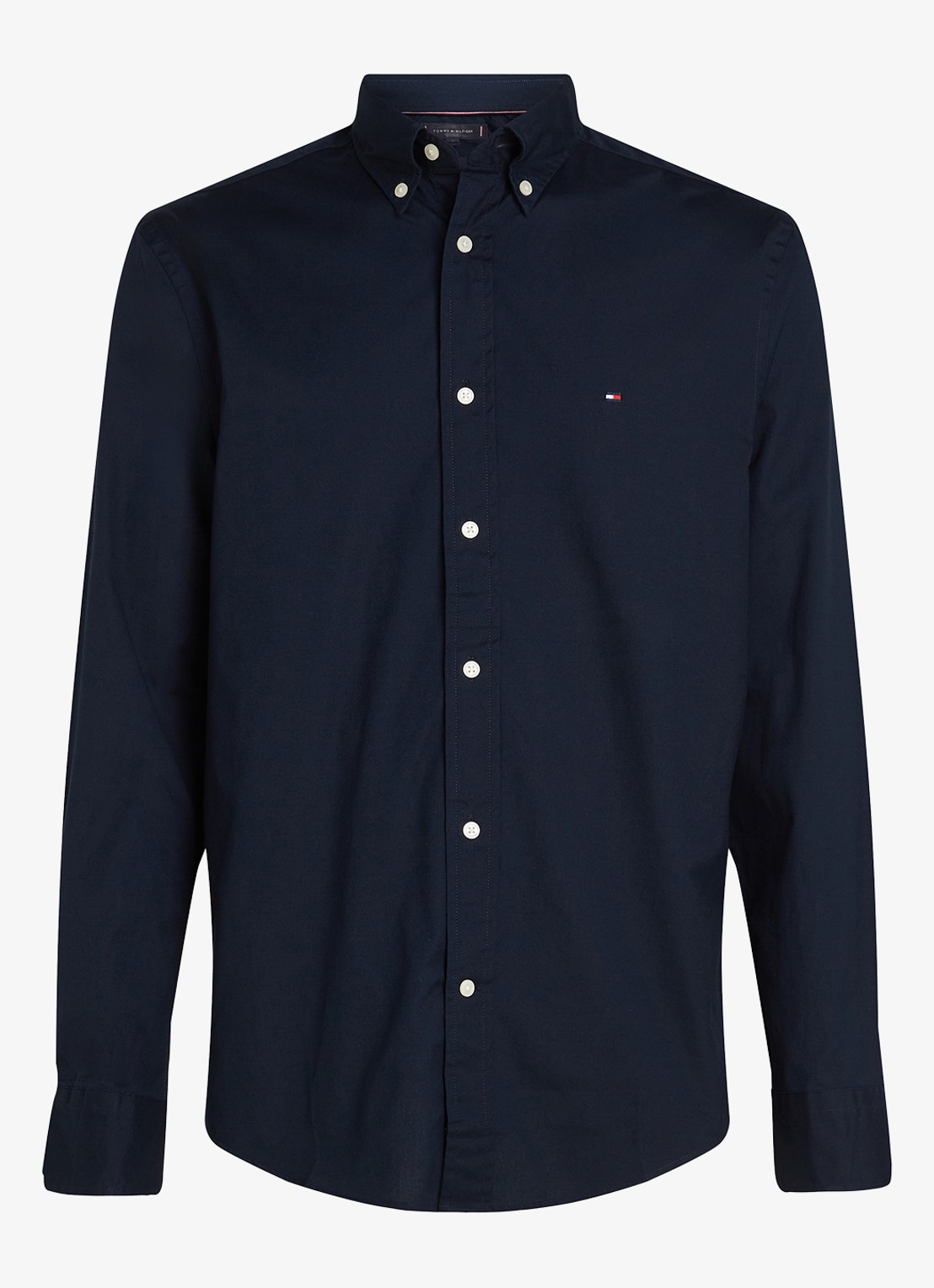 Tommy Hilfiger TH Flex regular fit overhemd met logo - voorkant 3 blauw