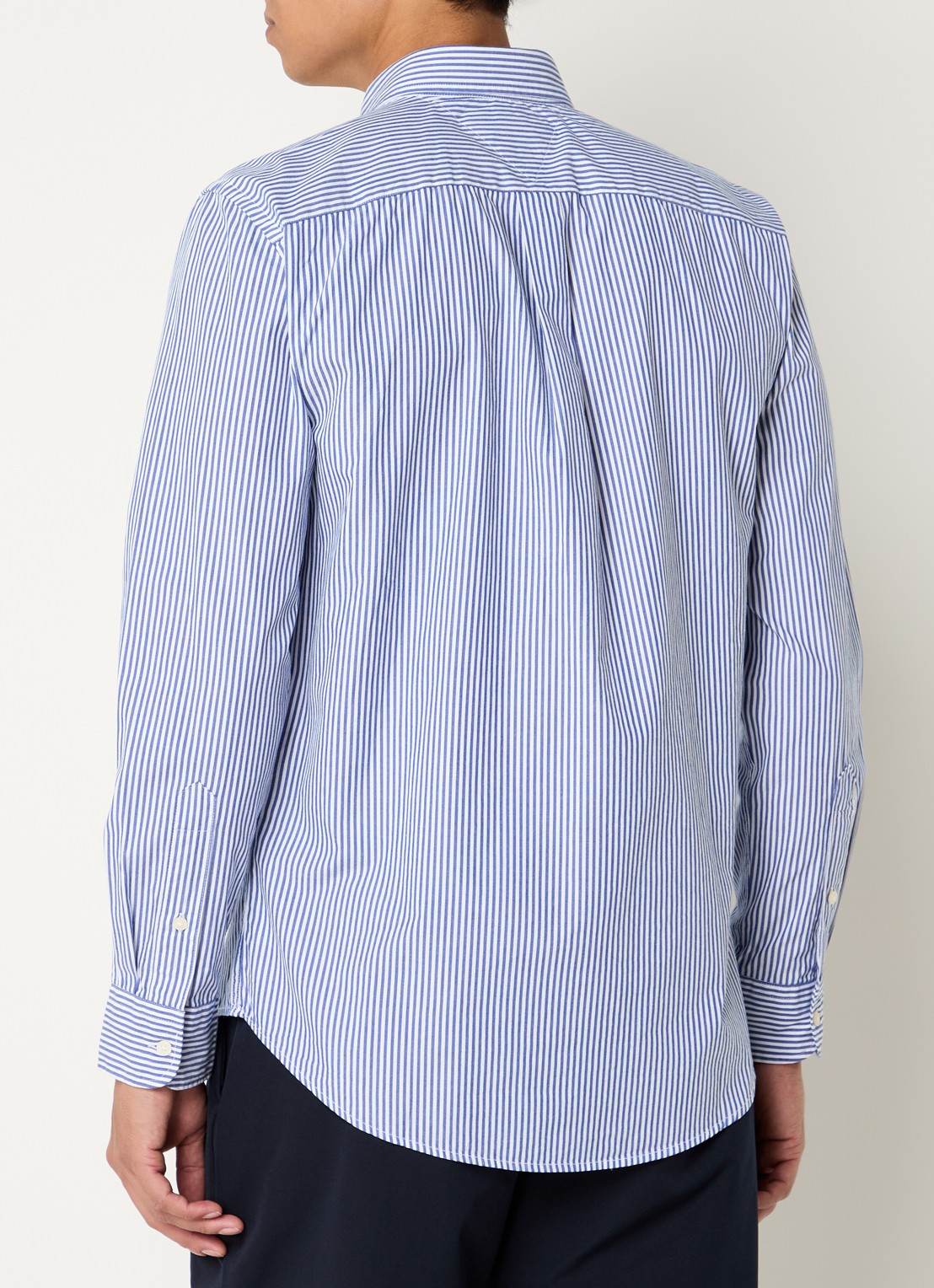 Tommy Hilfiger TH Flex regular fit overhemd met streepprint - achterkant 3 blauw