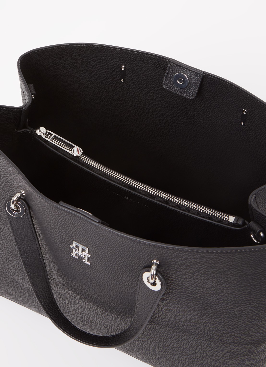 Tommy Hilfiger The Emblem schoudertas met logo - detail 3 zwart