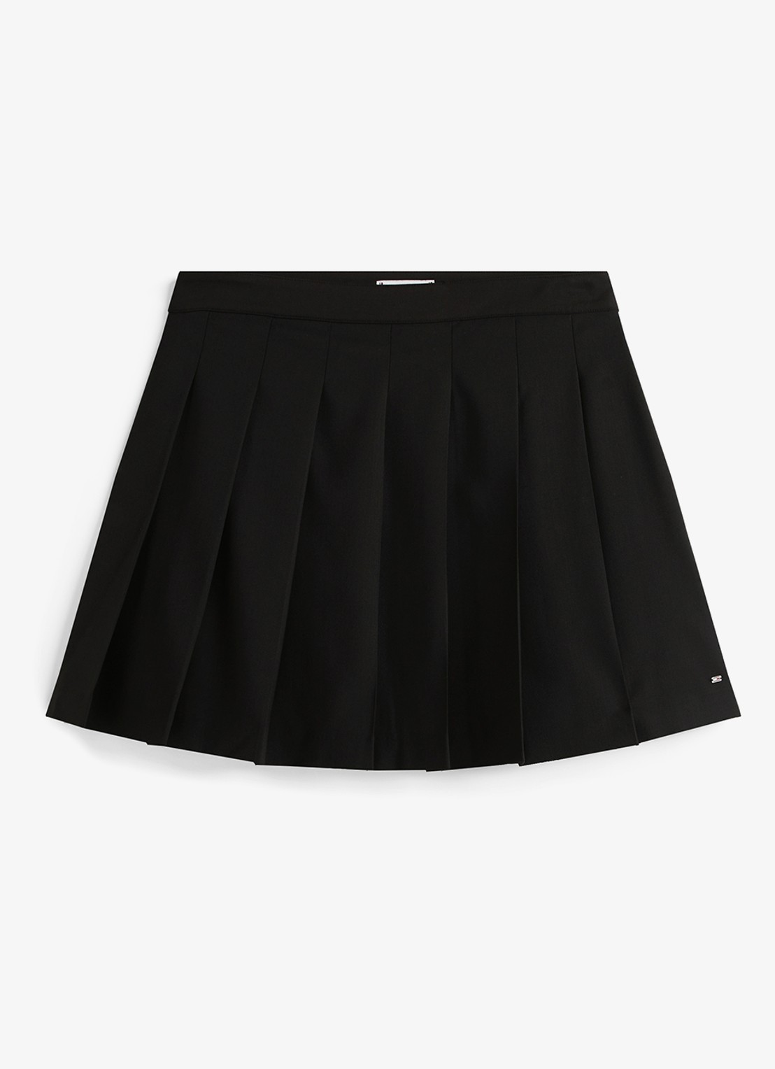 Tommy Hilfiger Timeless minirok in wolblend met plooien - voorkant 4 zwart