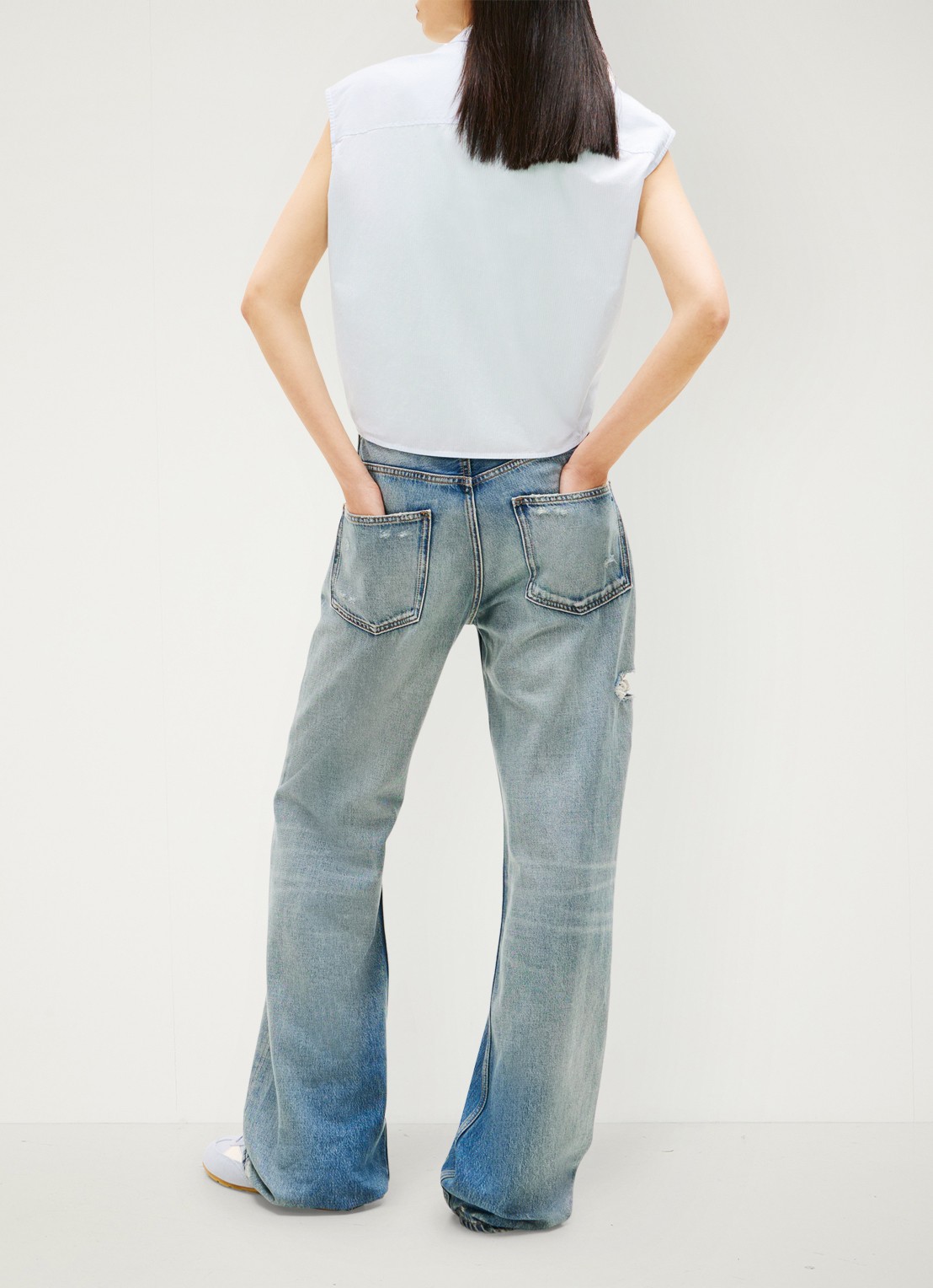 Tommy Hilfiger Top met knoopdetail - achterkant 5 lichtblauw