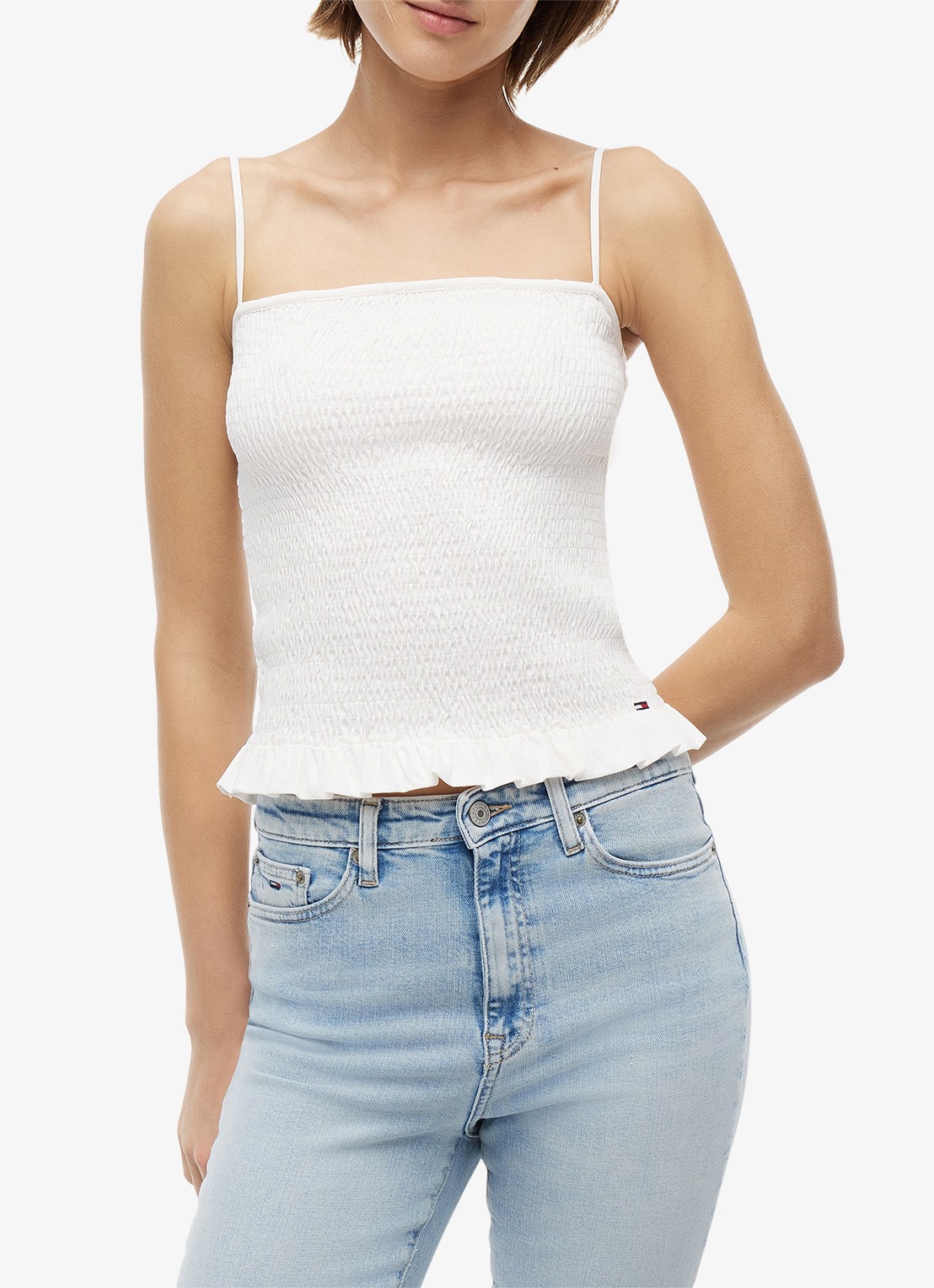 Tommy Hilfiger Top met ruches - detail 4 gebroken wit